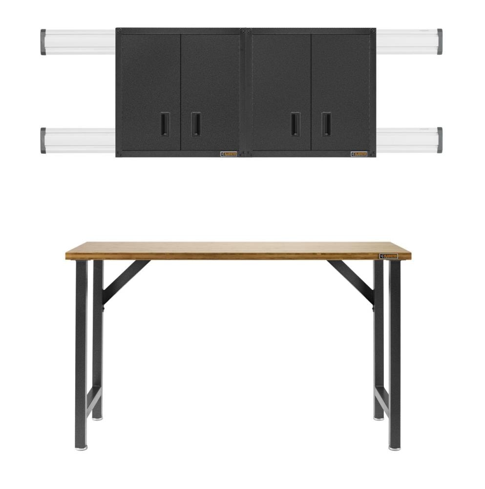 Gabinete de pared de acero gris para garaje Gladiator listo para ensamblar con puertas completas 28 pulgadas de ancho x 28 pulgadas de alto x 12 pulgadas de profundidad