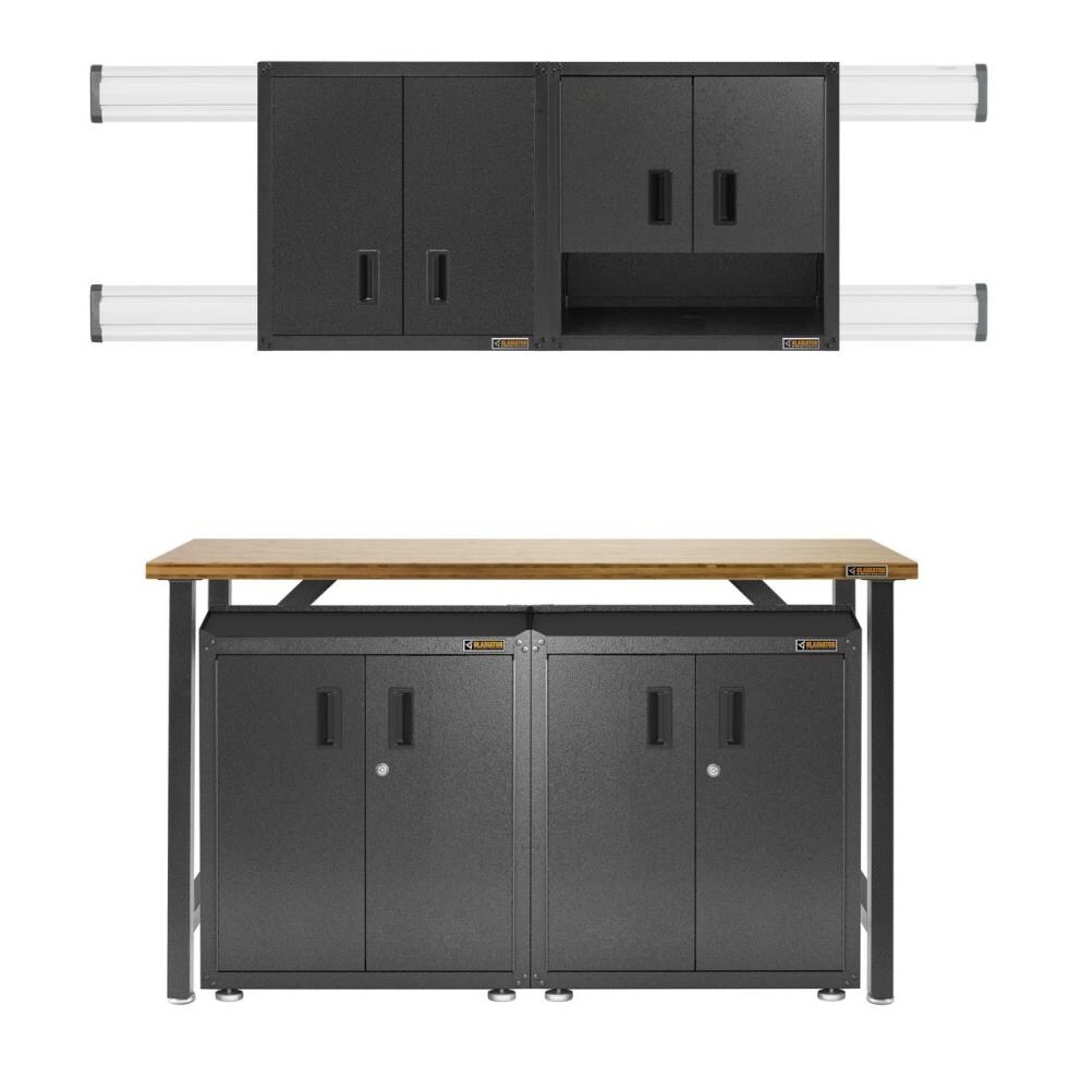 Gabinete de pared de acero gris para garaje Gladiator listo para ensamblar con puertas completas 28 pulgadas de ancho x 28 pulgadas de alto x 12 pulgadas de profundidad