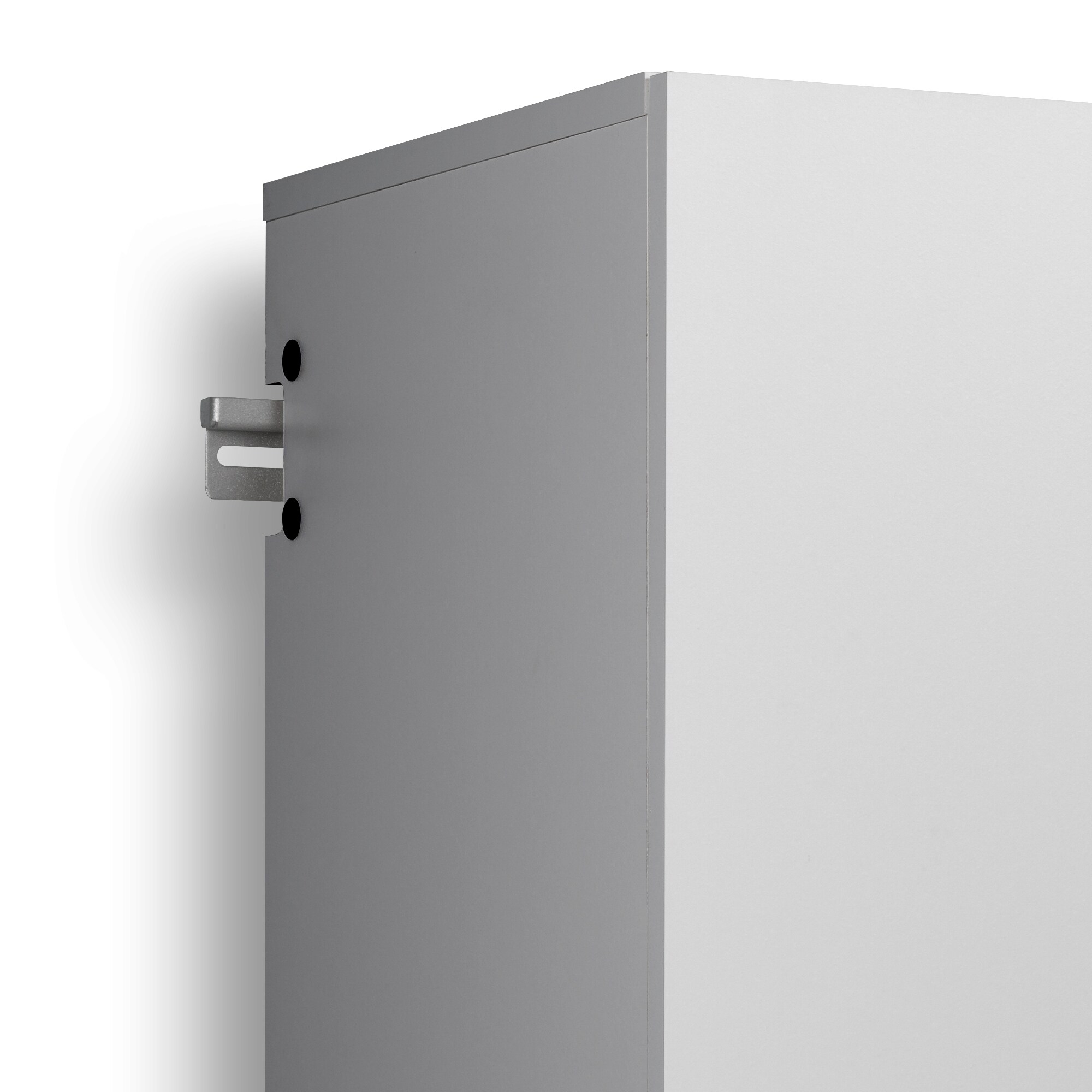 Sistema de almacenamiento para garage en color gris claro de madera compuesta con 6 gabinetes de 120 pulgadas de ancho x 72 pulgadas de alto x 16 pulgadas de profundidad Prepac GRGW-0709-6M