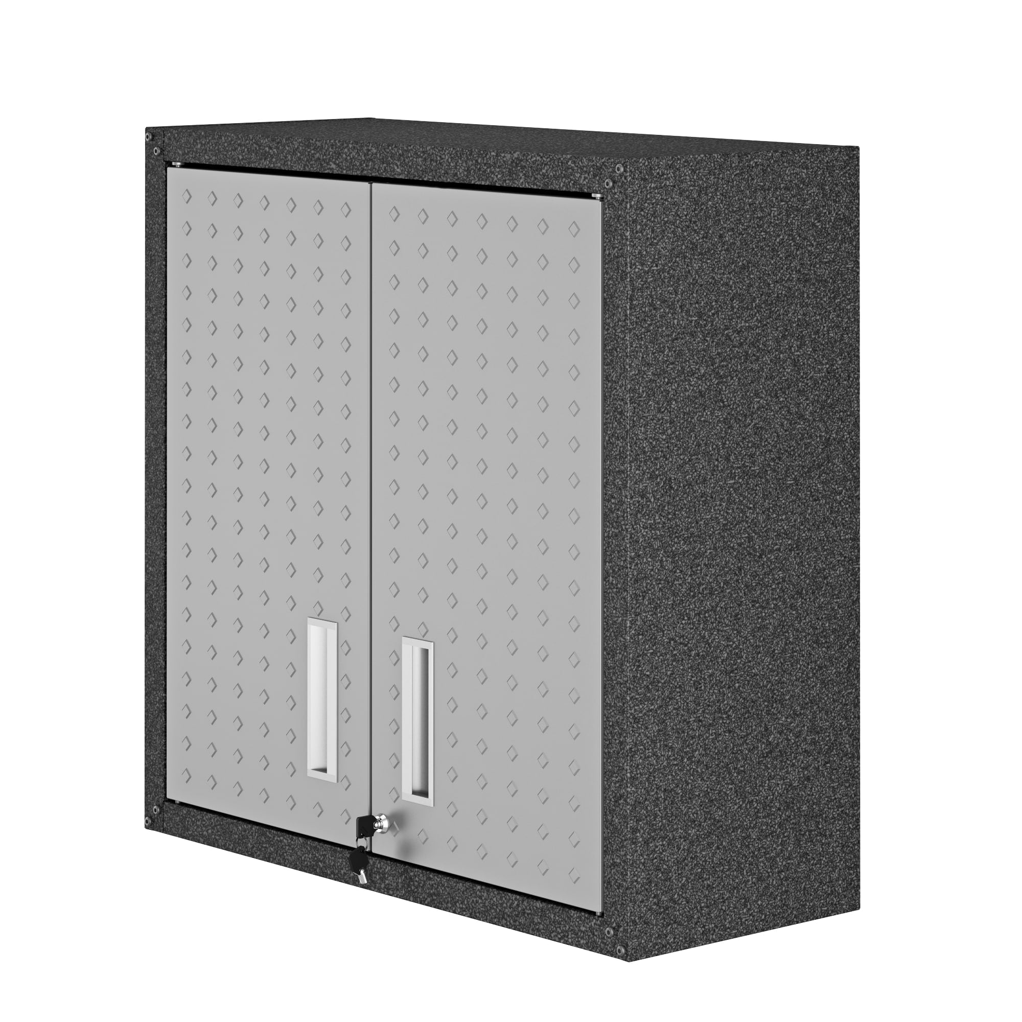 Gabinete de garaje de aluminio montado en la pared Manhattan Comfort Fortress de 30 pulgadas de ancho x 30.3 pulgadas de alto x 12.5 pulgadas de profundidad en color gris