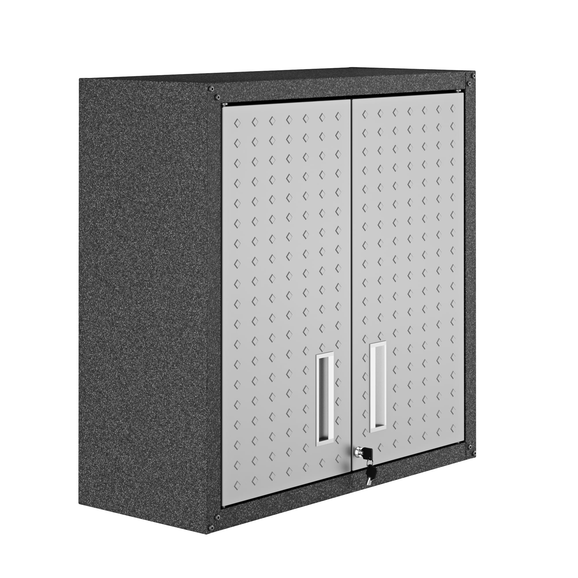 Gabinete de garaje de aluminio montado en la pared Manhattan Comfort Fortress de 30 pulgadas de ancho x 30.3 pulgadas de alto x 12.5 pulgadas de profundidad en color gris