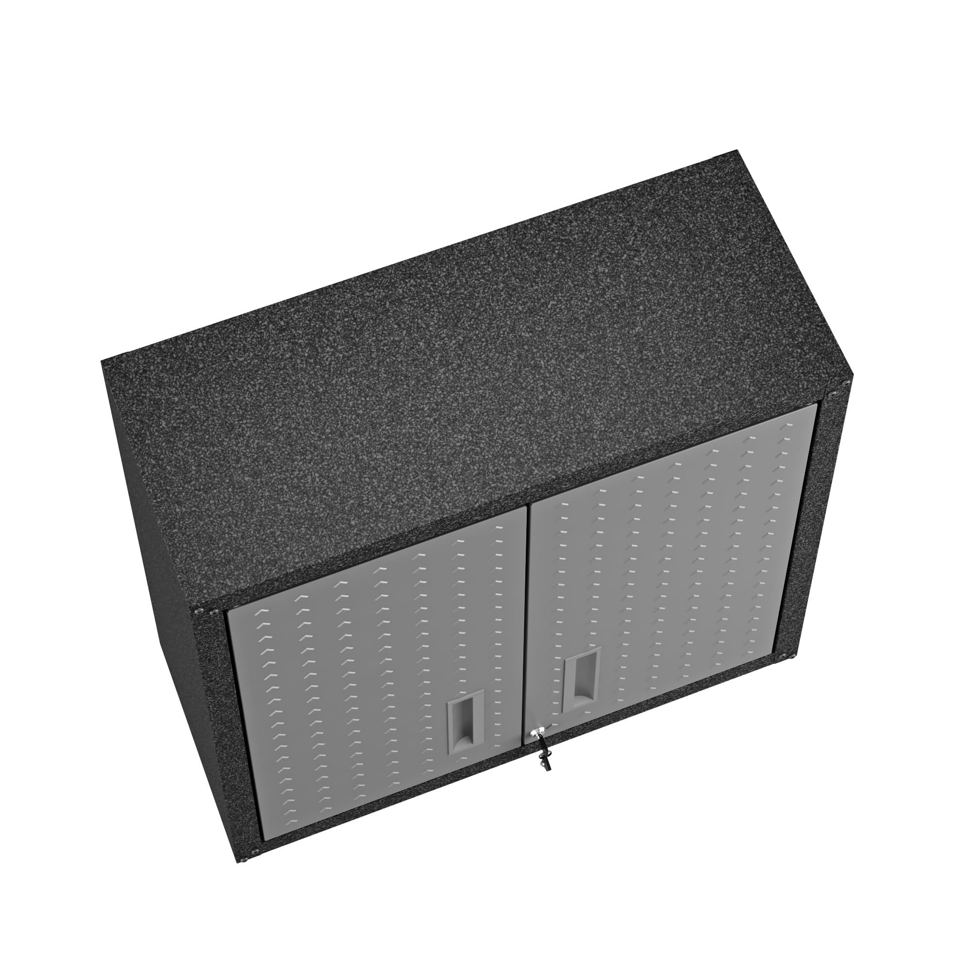 Gabinete de garaje de aluminio montado en la pared Manhattan Comfort Fortress de 30 pulgadas de ancho x 30.3 pulgadas de alto x 12.5 pulgadas de profundidad en color gris