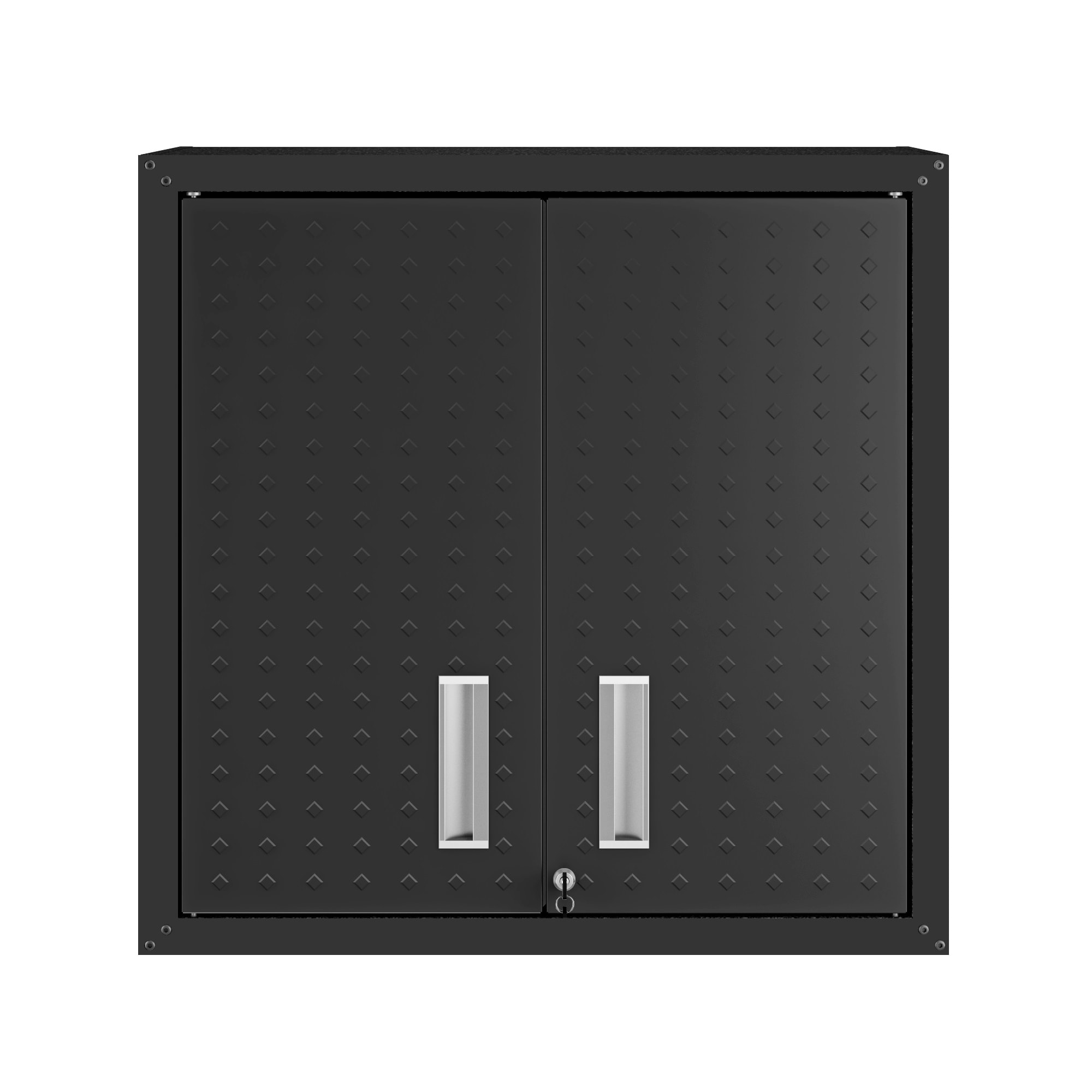 Gabinete de garaje de aluminio montado en la pared Manhattan Comfort Fortress de 30 pulgadas de ancho x 30.3 pulgadas de alto x 12.5 pulgadas de profundidad en gris 5GMC-CH