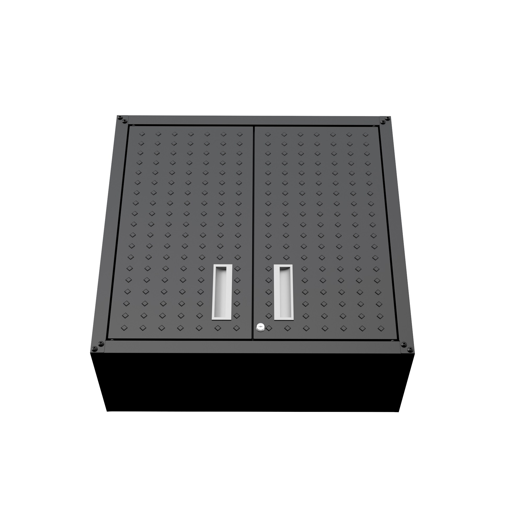 Gabinete de garaje de aluminio montado en la pared Manhattan Comfort Fortress de 30 pulgadas de ancho x 30.3 pulgadas de alto x 12.5 pulgadas de profundidad en gris 5GMC-CH