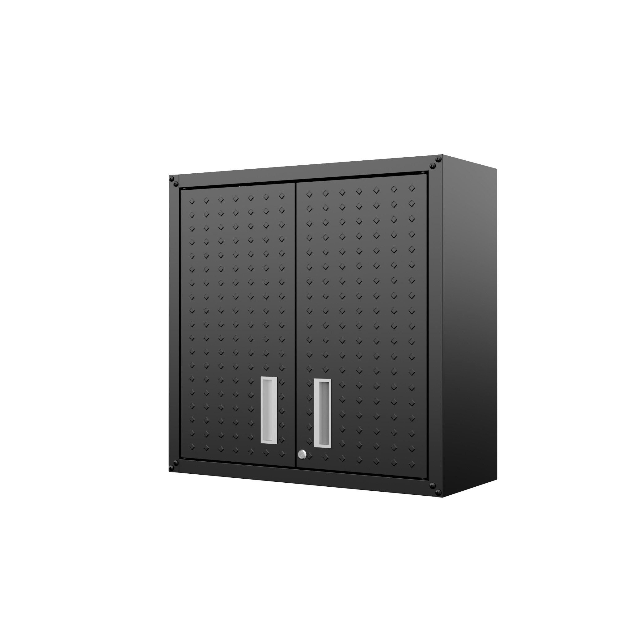 Gabinete de garaje de aluminio montado en la pared Manhattan Comfort Fortress de 30 pulgadas de ancho x 30.3 pulgadas de alto x 12.5 pulgadas de profundidad en gris 5GMC-CH
