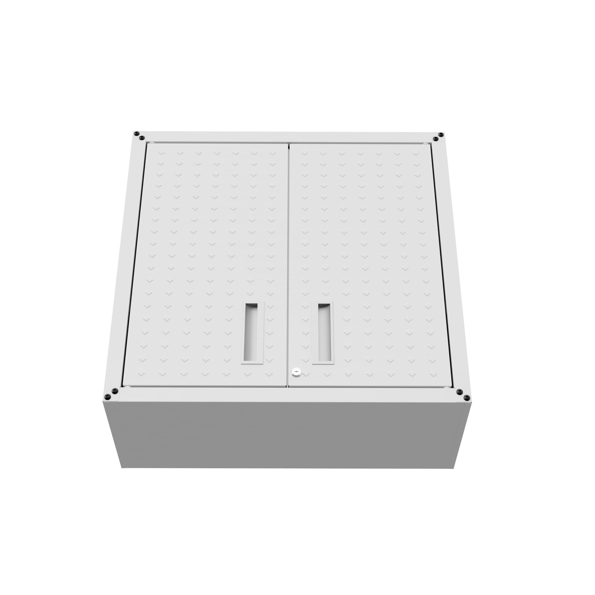 Gabinete de garaje de aluminio montado en la pared en blanco de 30 pulgadas de ancho x 30.3 pulgadas de alto x 12.5 pulgadas de profundidad de Manhattan Comfort Fortress