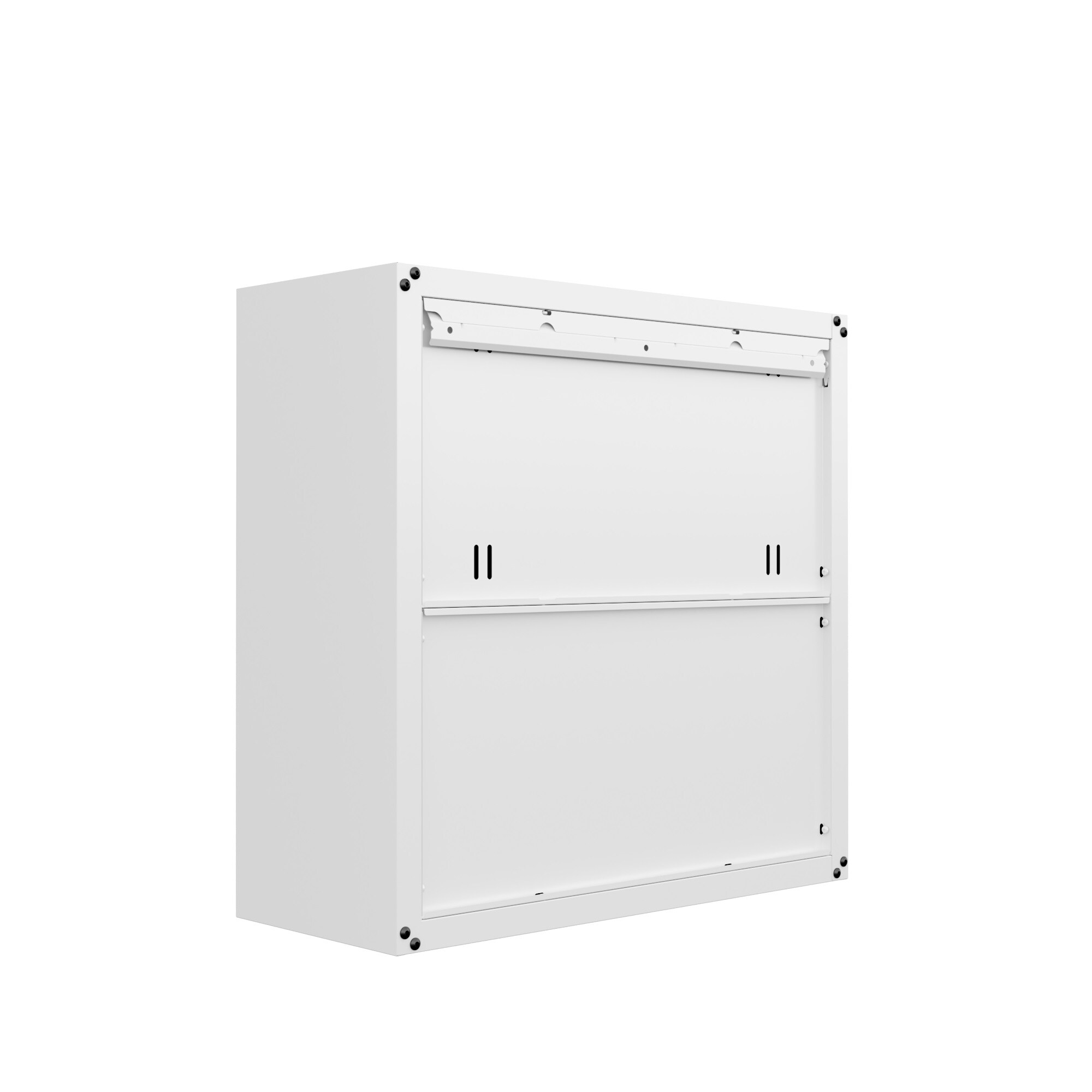 Gabinete de garaje de aluminio montado en la pared en blanco de 30 pulgadas de ancho x 30.3 pulgadas de alto x 12.5 pulgadas de profundidad de Manhattan Comfort Fortress