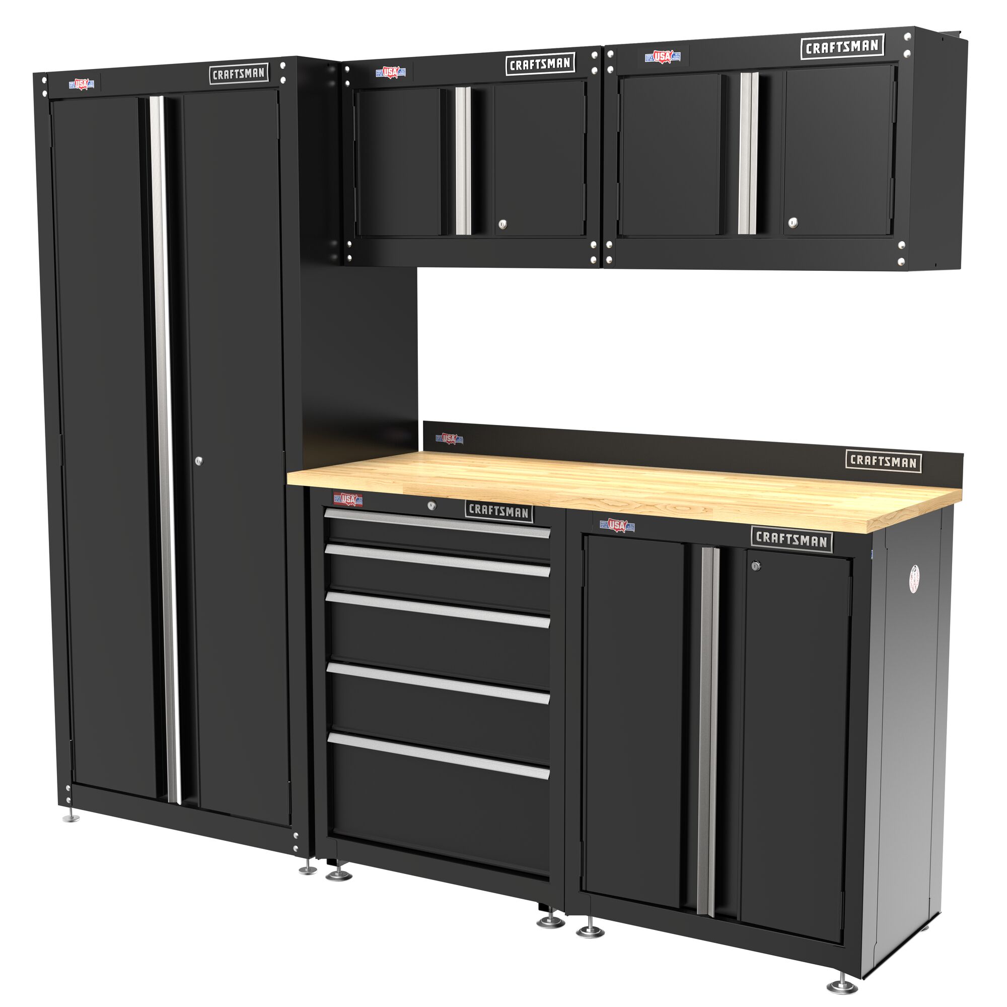 Gabinete de garaje independiente de acero en negro de 26.5 pulgadas de ancho x 35.7 pulgadas de alto x 18 pulgadas de profundidad de CRAFTSMAN CMST22602BK