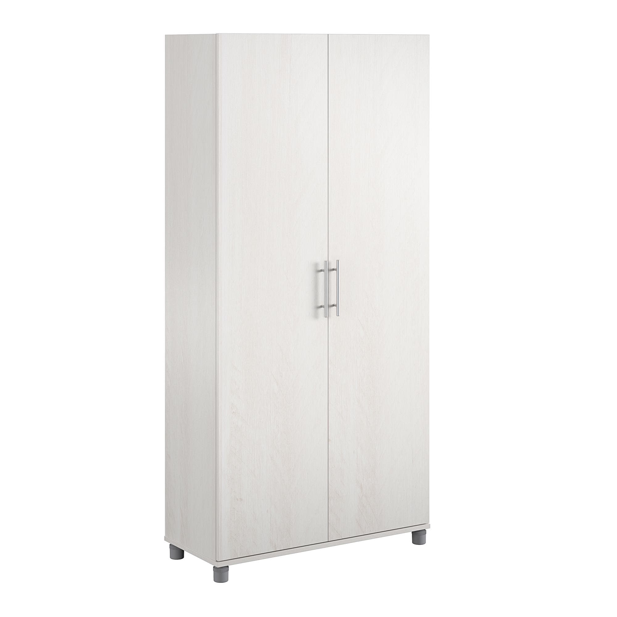 Gabinete de almacenamiento independiente de madera compuesta de roble marfil/magnolia de 35.68 pulgadas de ancho x 74.31 pulgadas de alto Ameriwood Home Camberly 3402341COM
