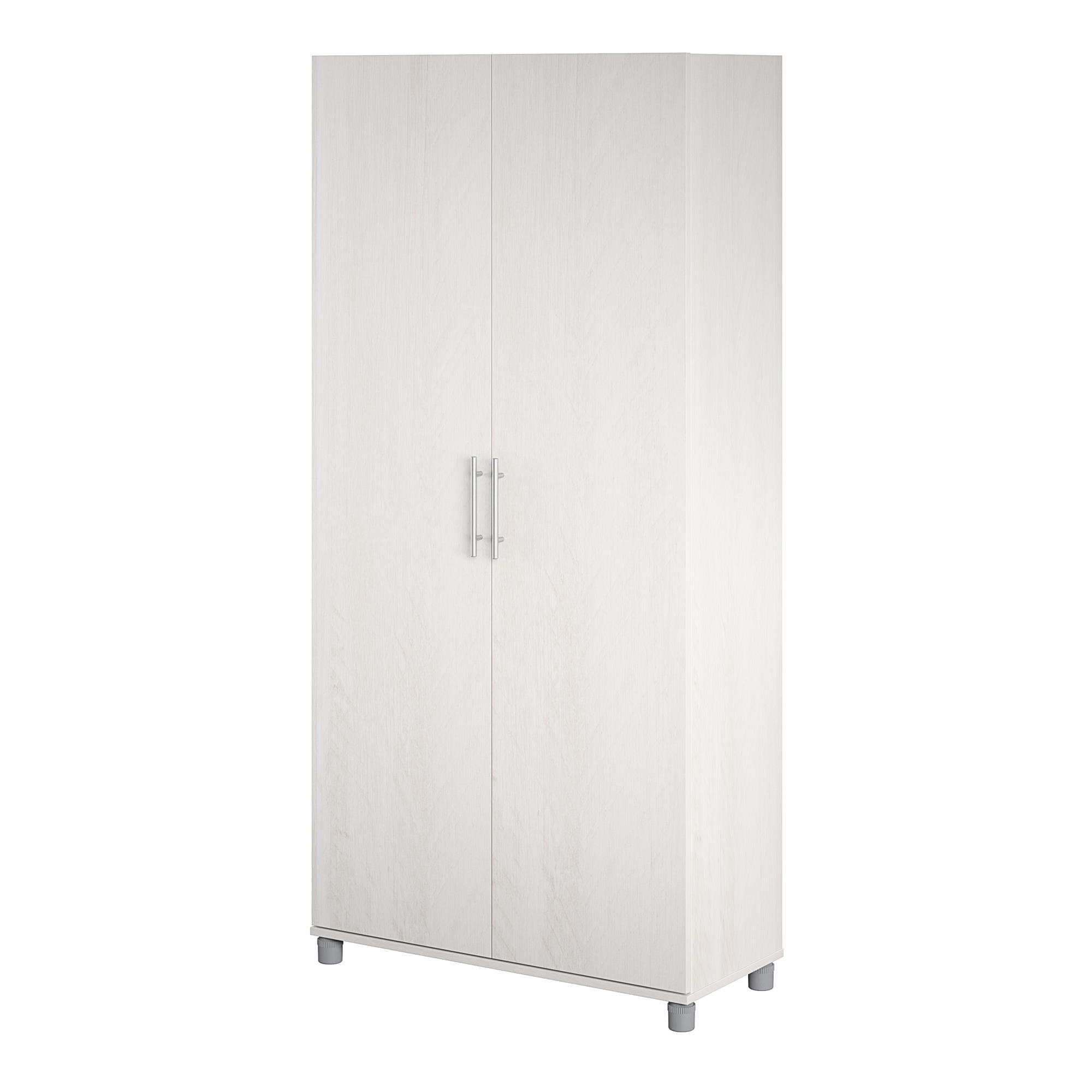 Gabinete de almacenamiento independiente de madera compuesta de roble marfil/magnolia de 35.68 pulgadas de ancho x 74.31 pulgadas de alto Ameriwood Home Camberly 3402341COM
