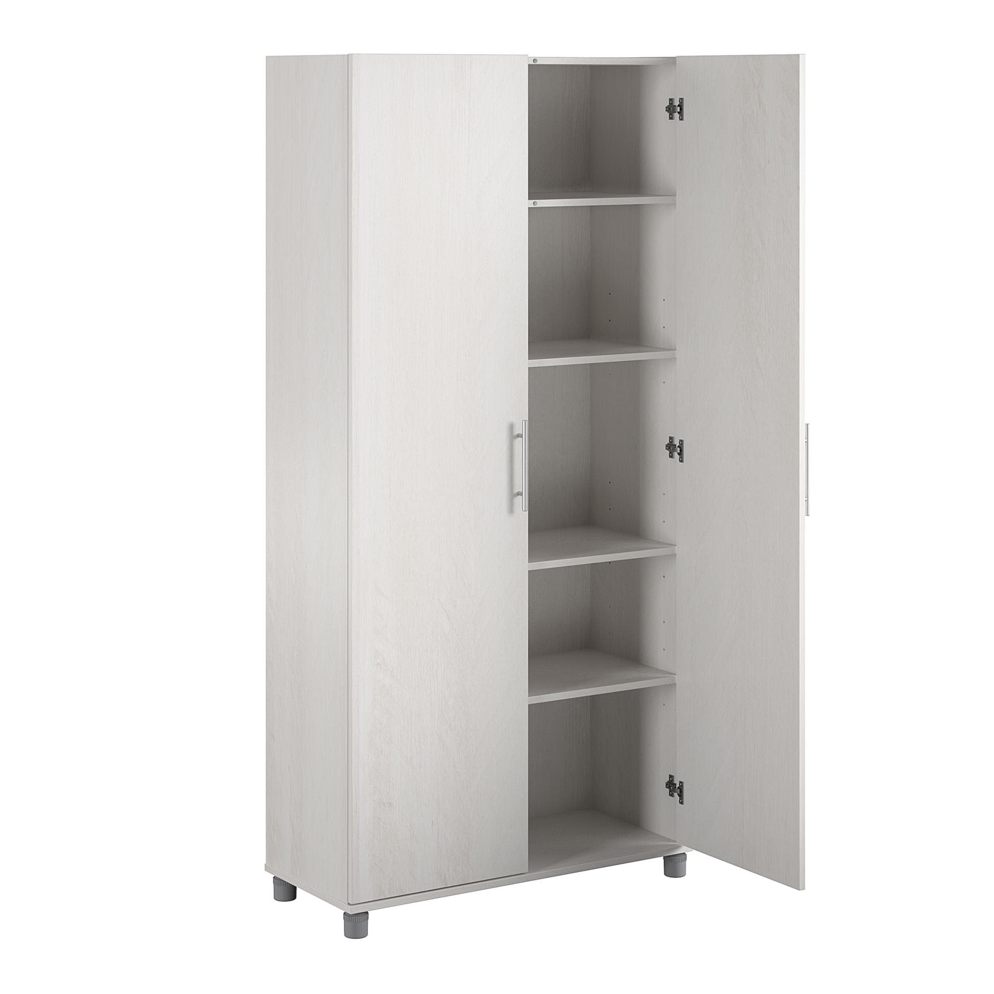 Gabinete de almacenamiento independiente de madera compuesta de roble marfil/magnolia de 35.68 pulgadas de ancho x 74.31 pulgadas de alto Ameriwood Home Camberly 3402341COM