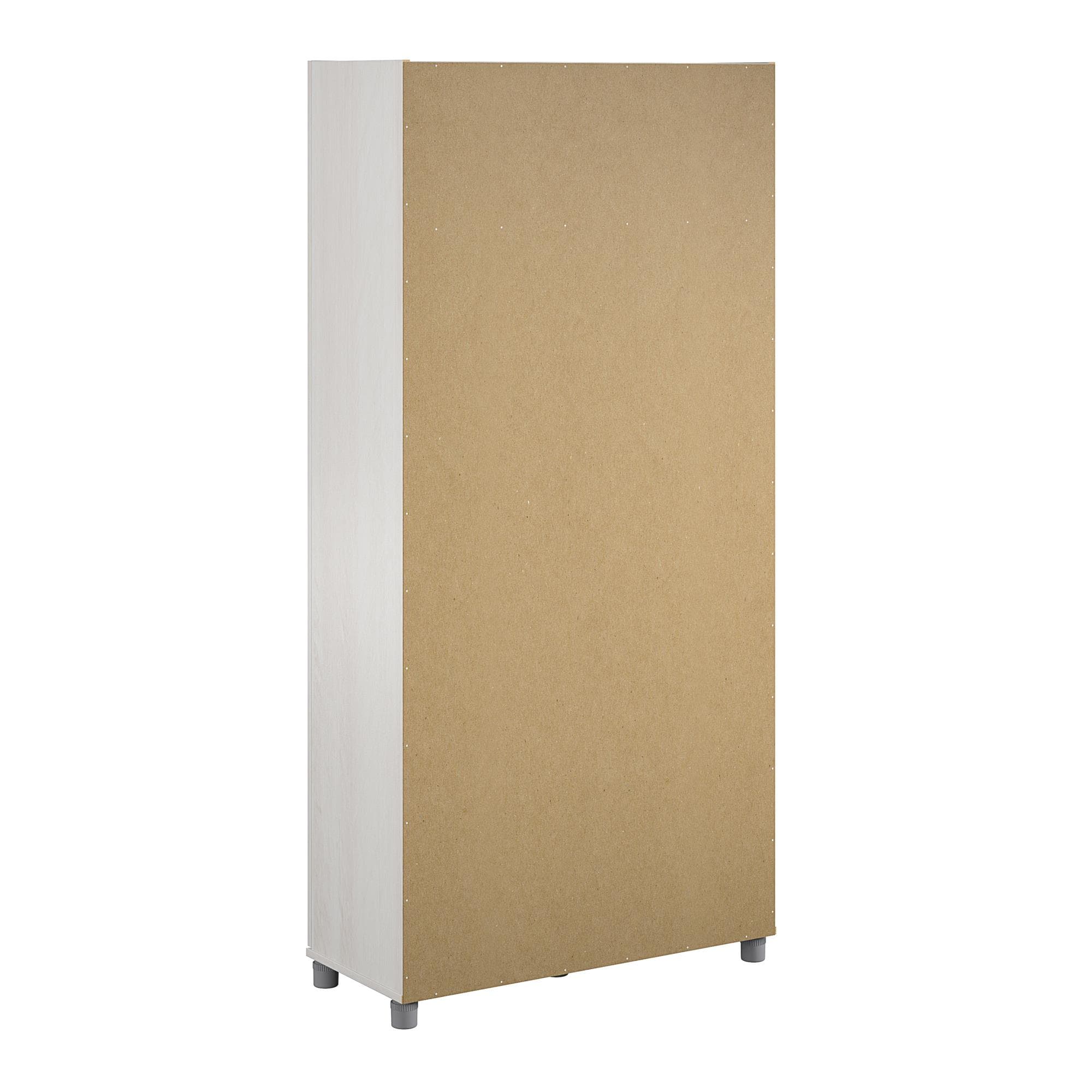 Gabinete de almacenamiento independiente de madera compuesta de roble marfil/magnolia de 35.68 pulgadas de ancho x 74.31 pulgadas de alto Ameriwood Home Camberly 3402341COM