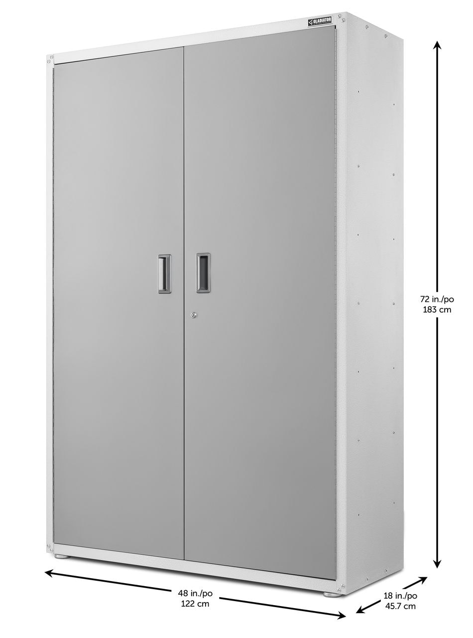 Gabinete de Garage de Acero Independiente en Blanco de 48 pulgadas de ancho x 72 pulgadas de alto x 18 pulgadas de profundidad Gladiator GAJG48KDZW