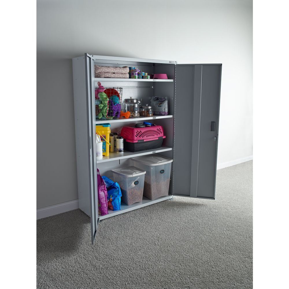 Gabinete de Garage de Acero Independiente en Blanco de 48 pulgadas de ancho x 72 pulgadas de alto x 18 pulgadas de profundidad Gladiator GAJG48KDZW