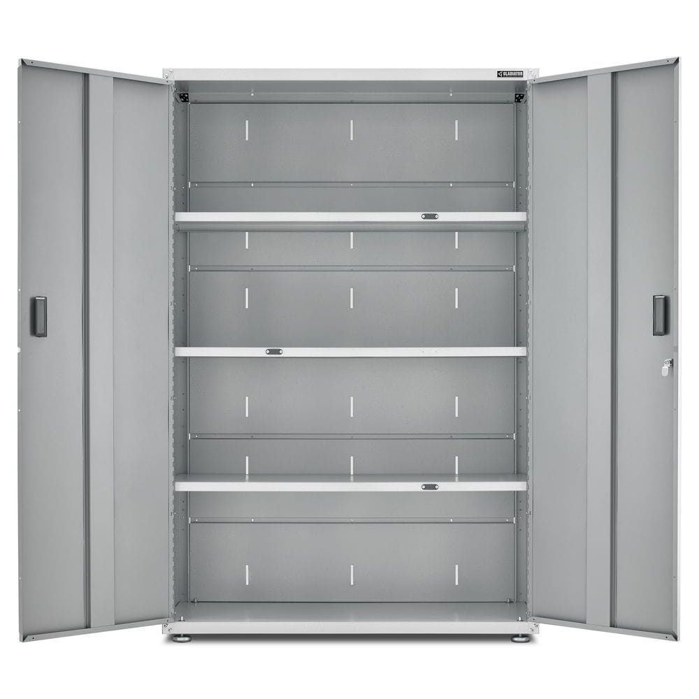 Gabinete de Garage de Acero Independiente en Blanco de 48 pulgadas de ancho x 72 pulgadas de alto x 18 pulgadas de profundidad Gladiator GAJG48KDZW