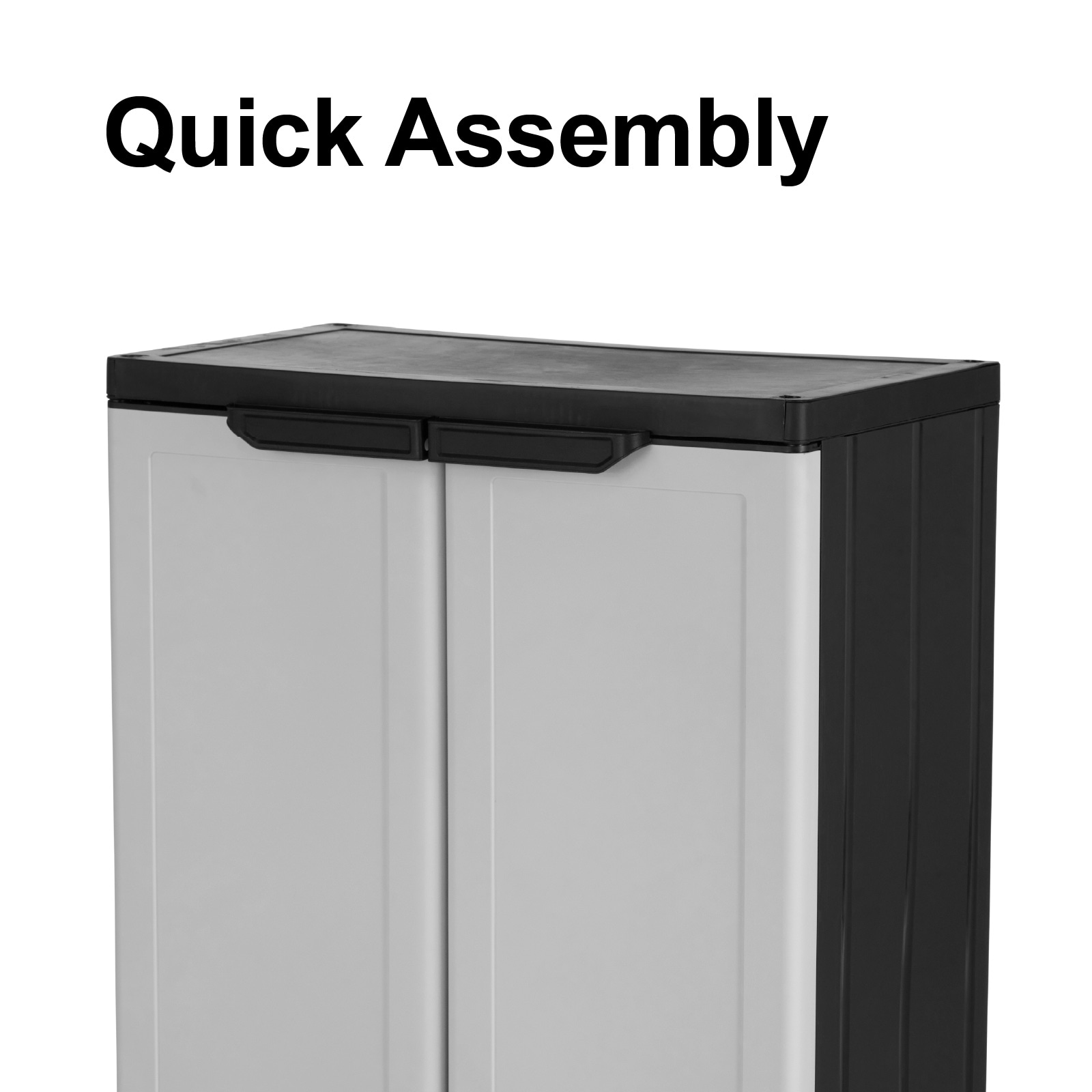 Gabinete de plástico para garaje en blanco marfil para montar en la pared o de pie, de Project Source Premium One de 26.9 pulgadas de ancho x 34 pulgadas de alto x 15.75 pulgadas de profundidad