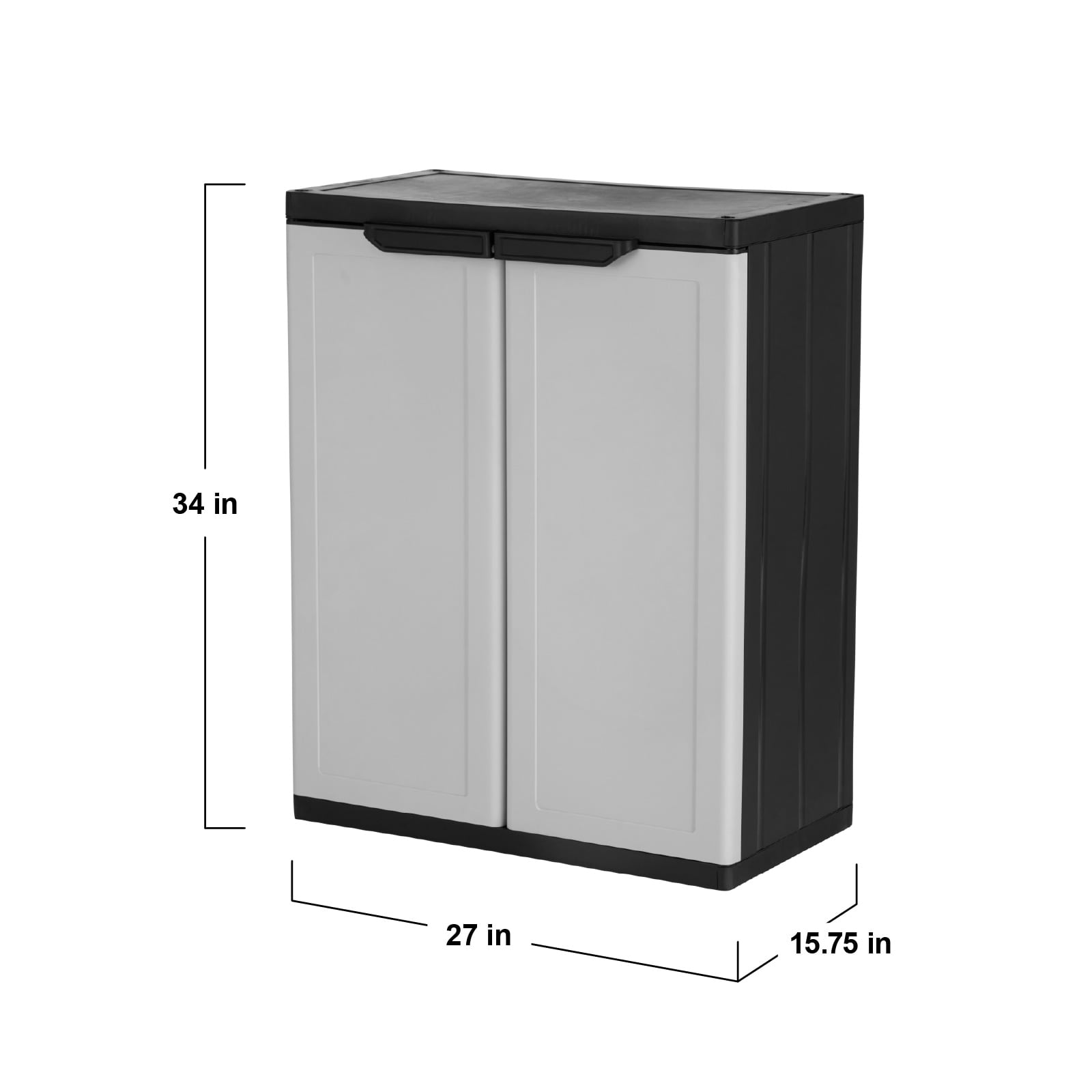 Gabinete de plástico para garaje en blanco marfil para montar en la pared o de pie, de Project Source Premium One de 26.9 pulgadas de ancho x 34 pulgadas de alto x 15.75 pulgadas de profundidad