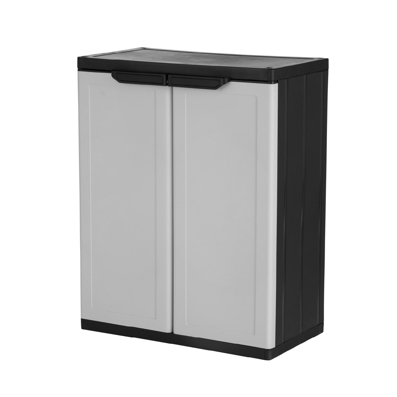 Gabinete de plástico para garaje en blanco marfil para montar en la pared o de pie, de Project Source Premium One de 26.9 pulgadas de ancho x 34 pulgadas de alto x 15.75 pulgadas de profundidad