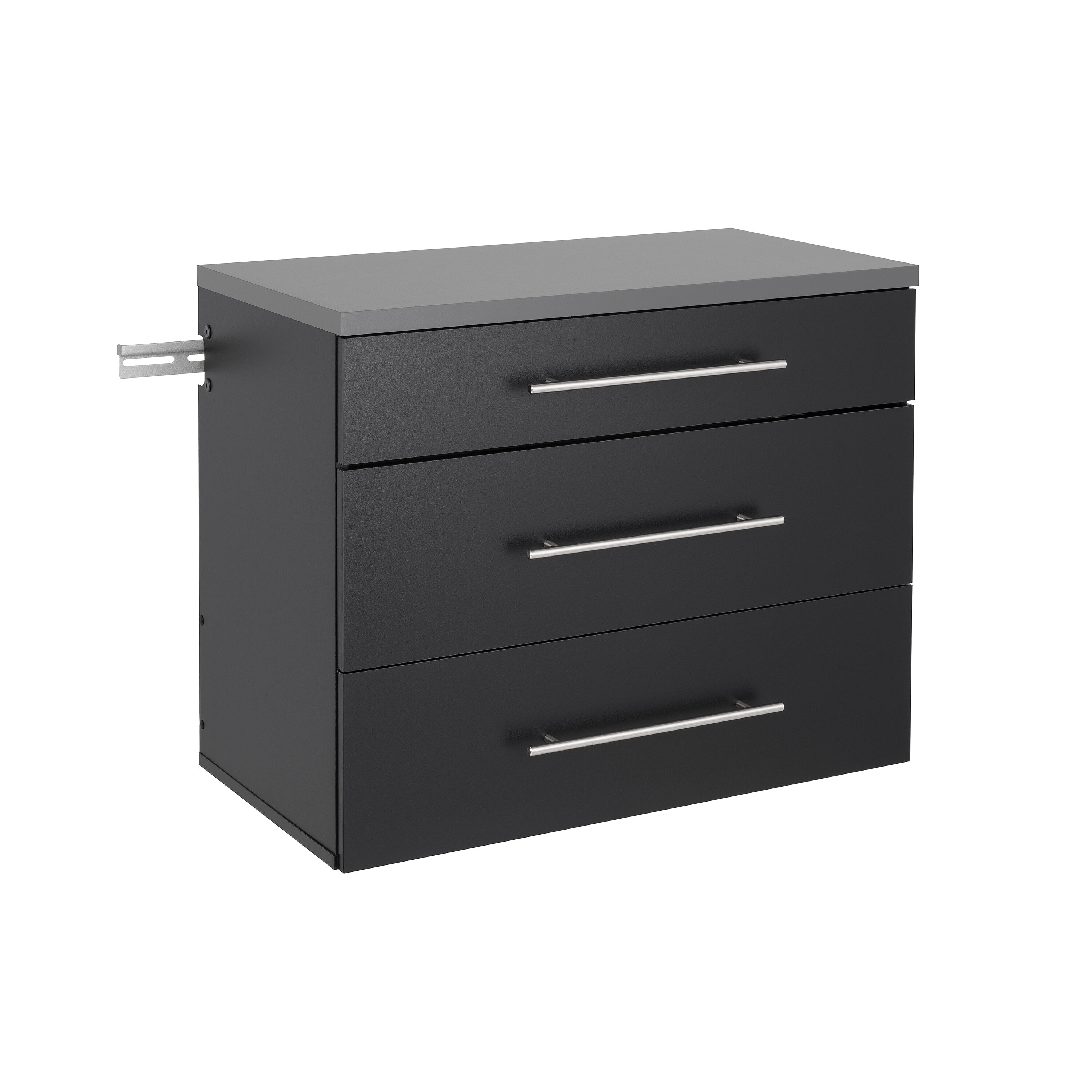 Sistema de almacenamiento para garaje de madera compuesta negra con 5 gabinetes de 90 pulgadas de ancho x 72 pulgadas de alto x 16 pulgadas de profundidad Prepac BRGW-0708-5M