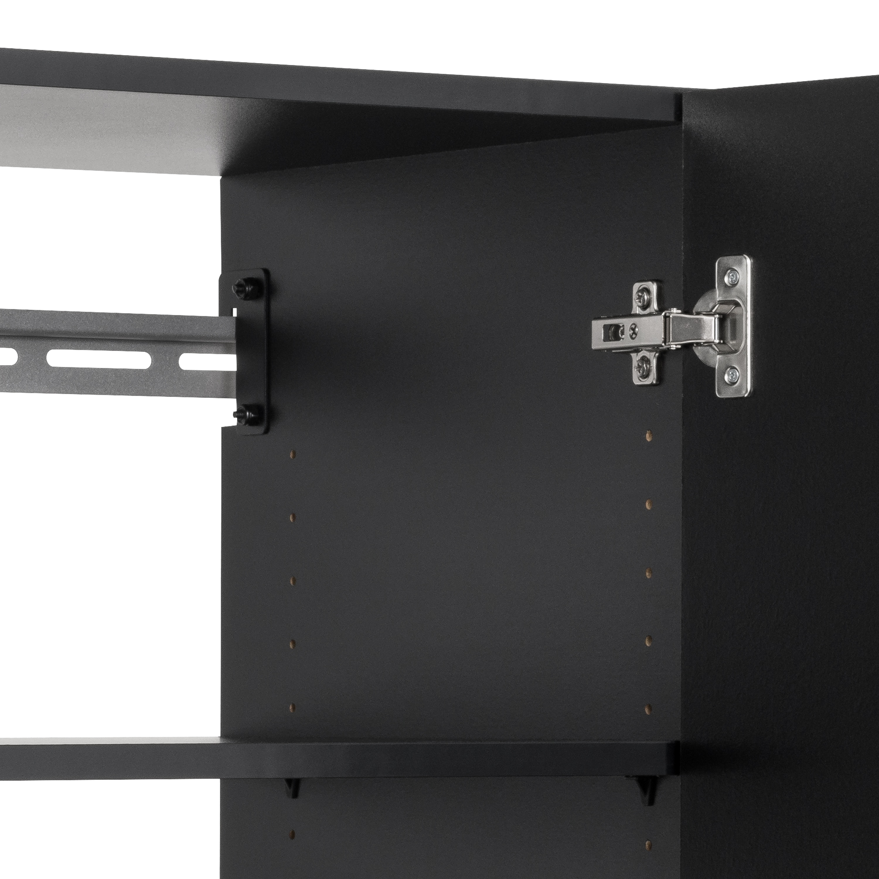 Sistema de almacenamiento para garaje de madera compuesta negra con 5 gabinetes de 90 pulgadas de ancho x 72 pulgadas de alto x 16 pulgadas de profundidad Prepac BRGW-0708-5M