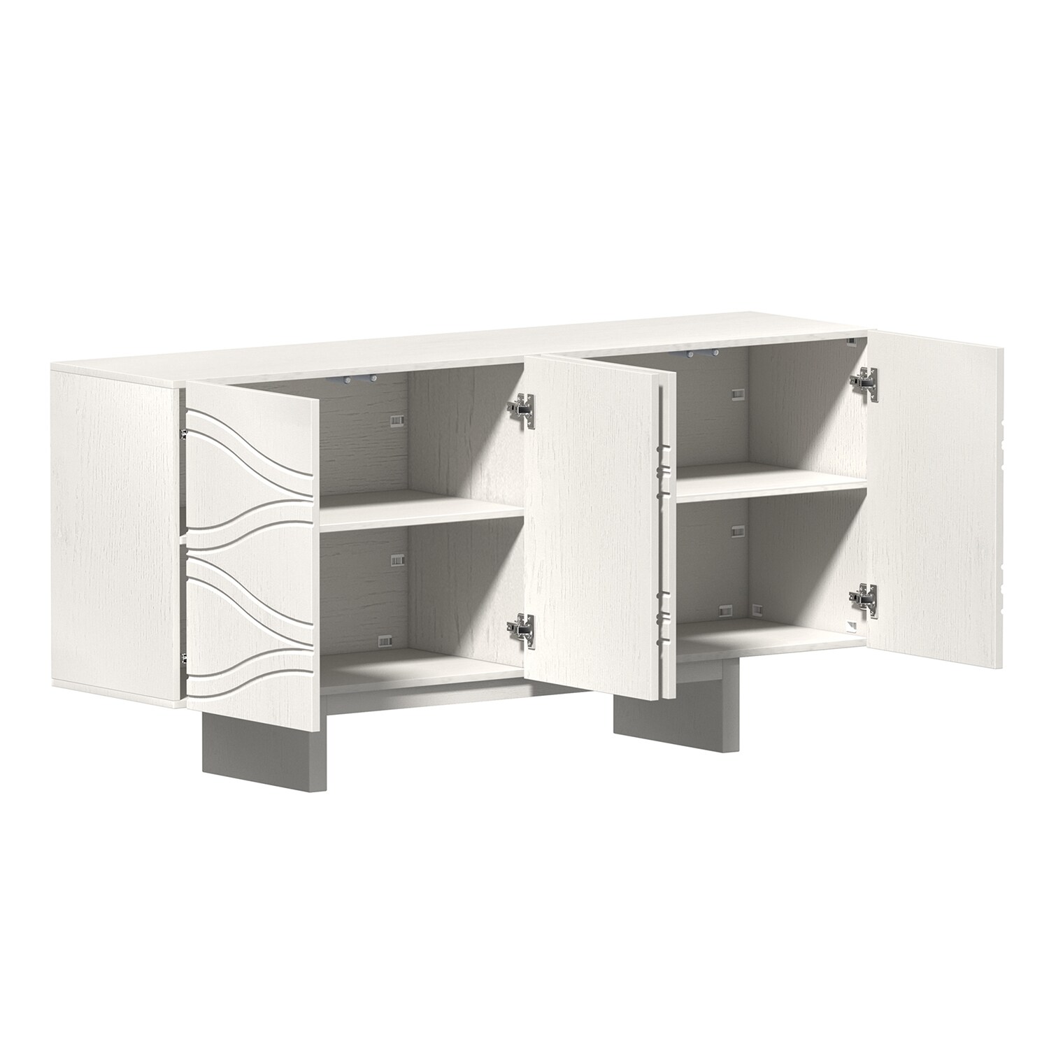 Gabinete de almacenamiento utilitario independiente de MDF blanco de 15.75 pulgadas de ancho x 30.71 pulgadas de alto GZ1661-K-GW