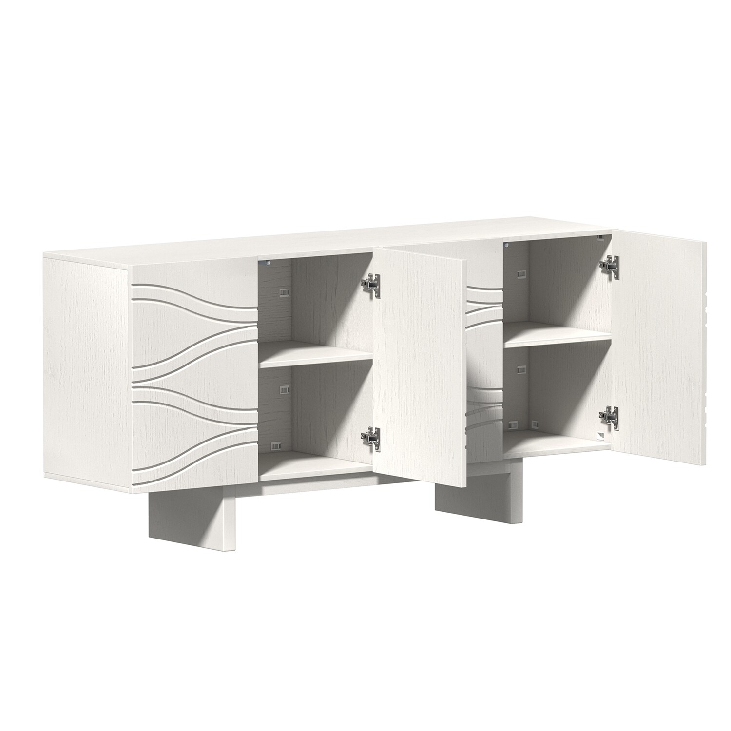 Gabinete de almacenamiento utilitario independiente de MDF blanco de 15.75 pulgadas de ancho x 30.71 pulgadas de alto GZ1661-K-GW
