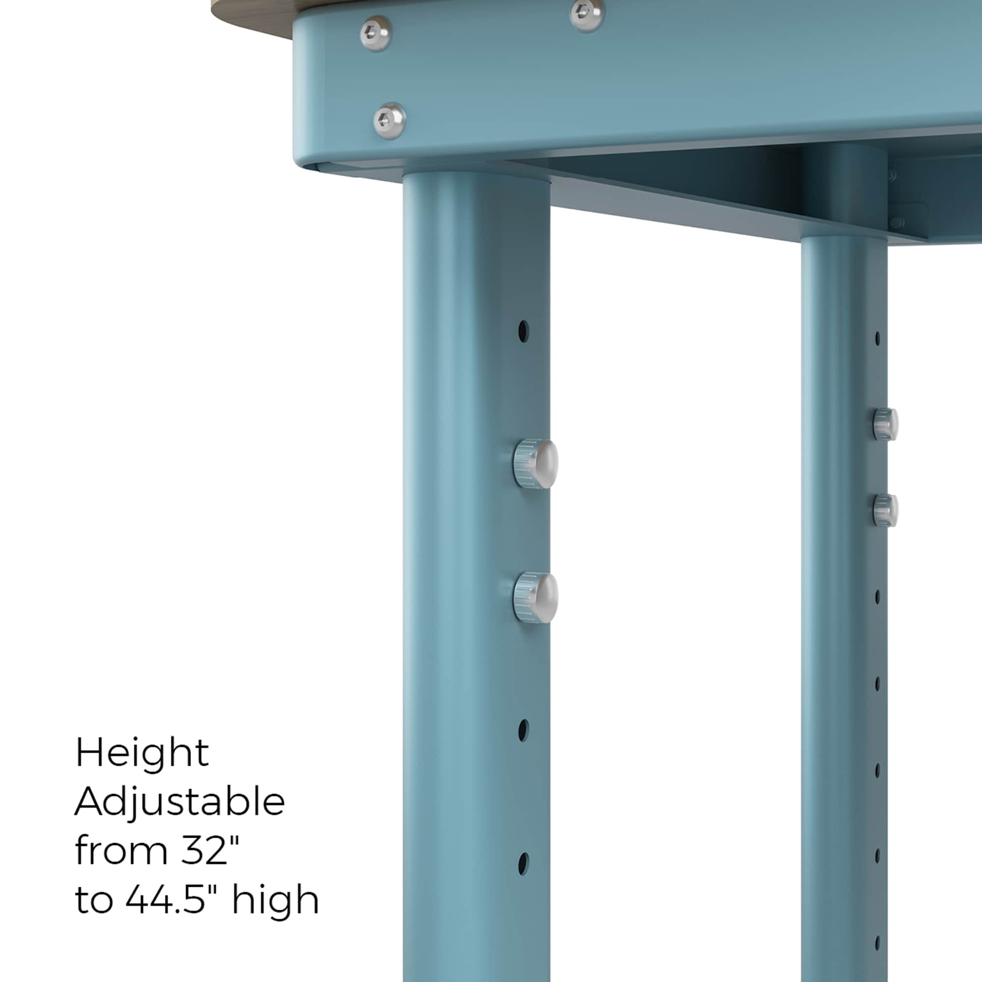 Mesa de trabajo Everest de acero azul moderno de 72 pulgadas de ancho x 32 pulgadas de alto Gabinete de almacenamiento utilitario independiente EWJ72BML