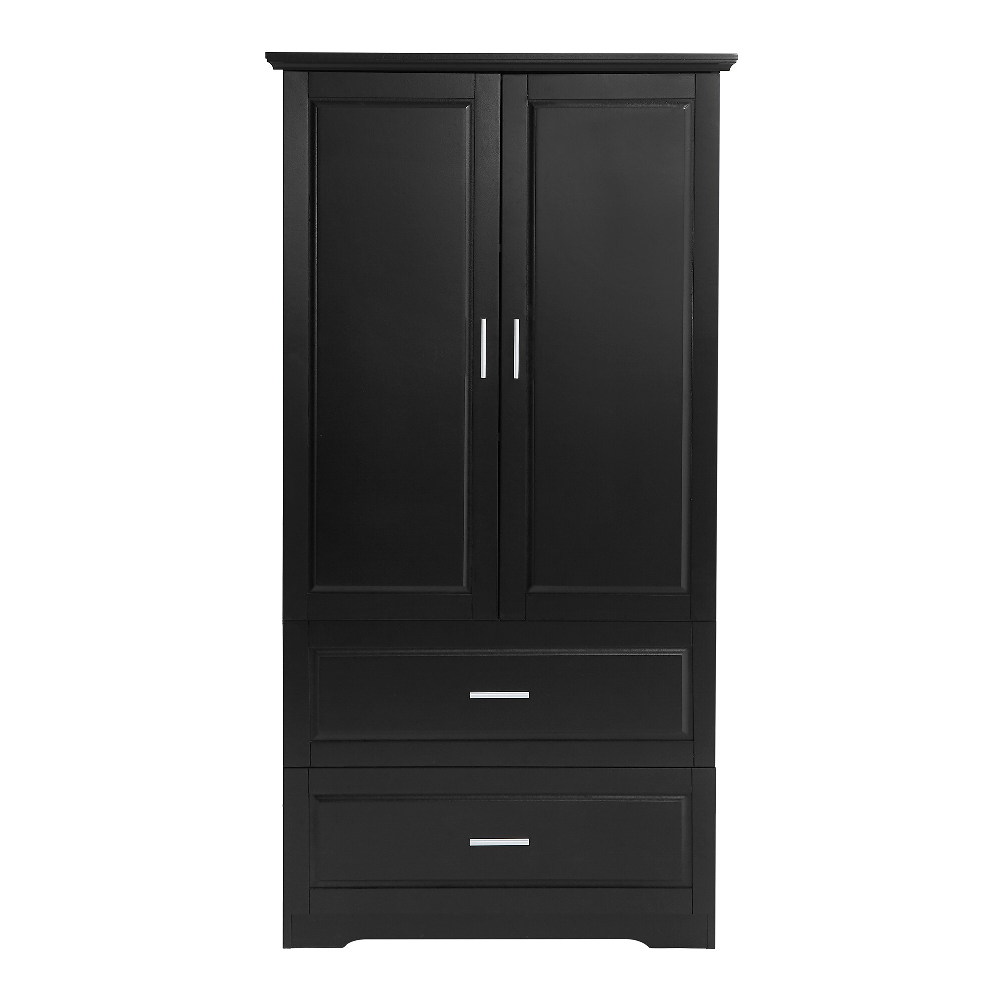 Gabinete de almacenamiento utilitario independiente negro de MDF Siavonce de 32 pulgadas de ancho por 63.2 pulgadas de alto XH60023