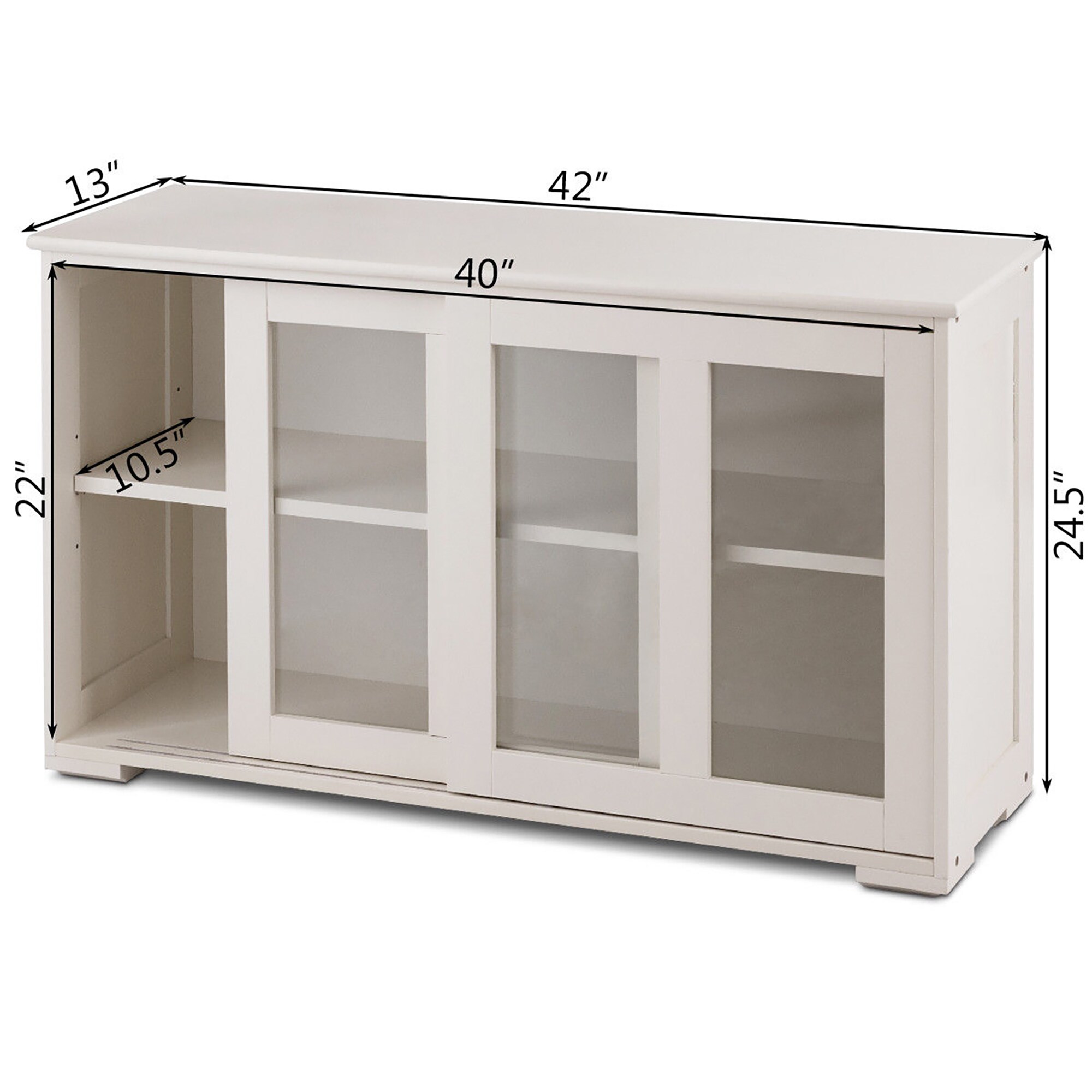 Gabinete de almacenamiento utilitario independiente de MDF blanco crema de 13 pulgadas de ancho x 24.5 pulgadas de alto de Costway SXL00061