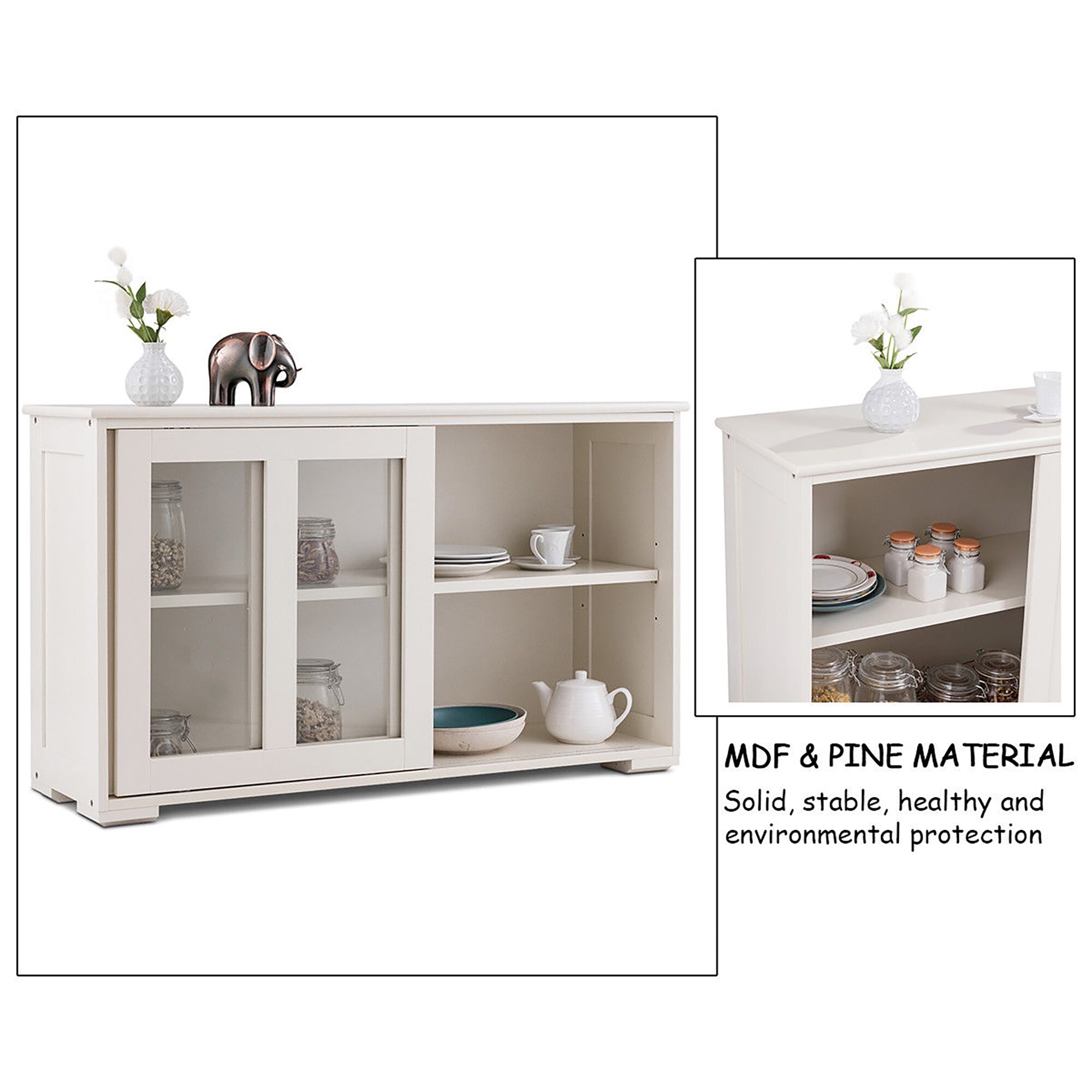 Gabinete de almacenamiento utilitario independiente de MDF blanco crema de 13 pulgadas de ancho x 24.5 pulgadas de alto de Costway SXL00061