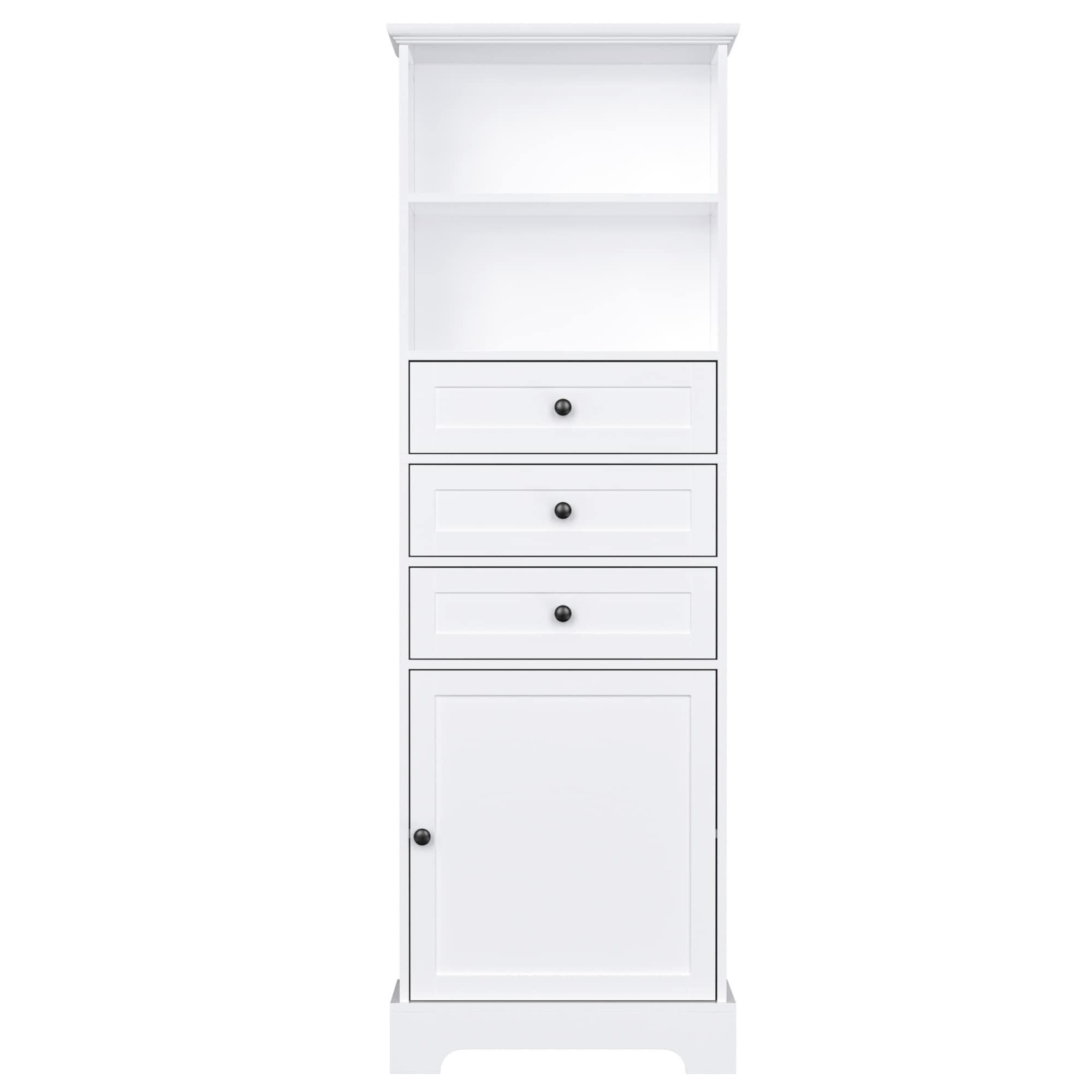 Gabinete de Almacenamiento Utilitario Blanco Independiente de MDF Siavonce de 22 pulgadas de ancho x 67.3 pulgadas de alto XH62453