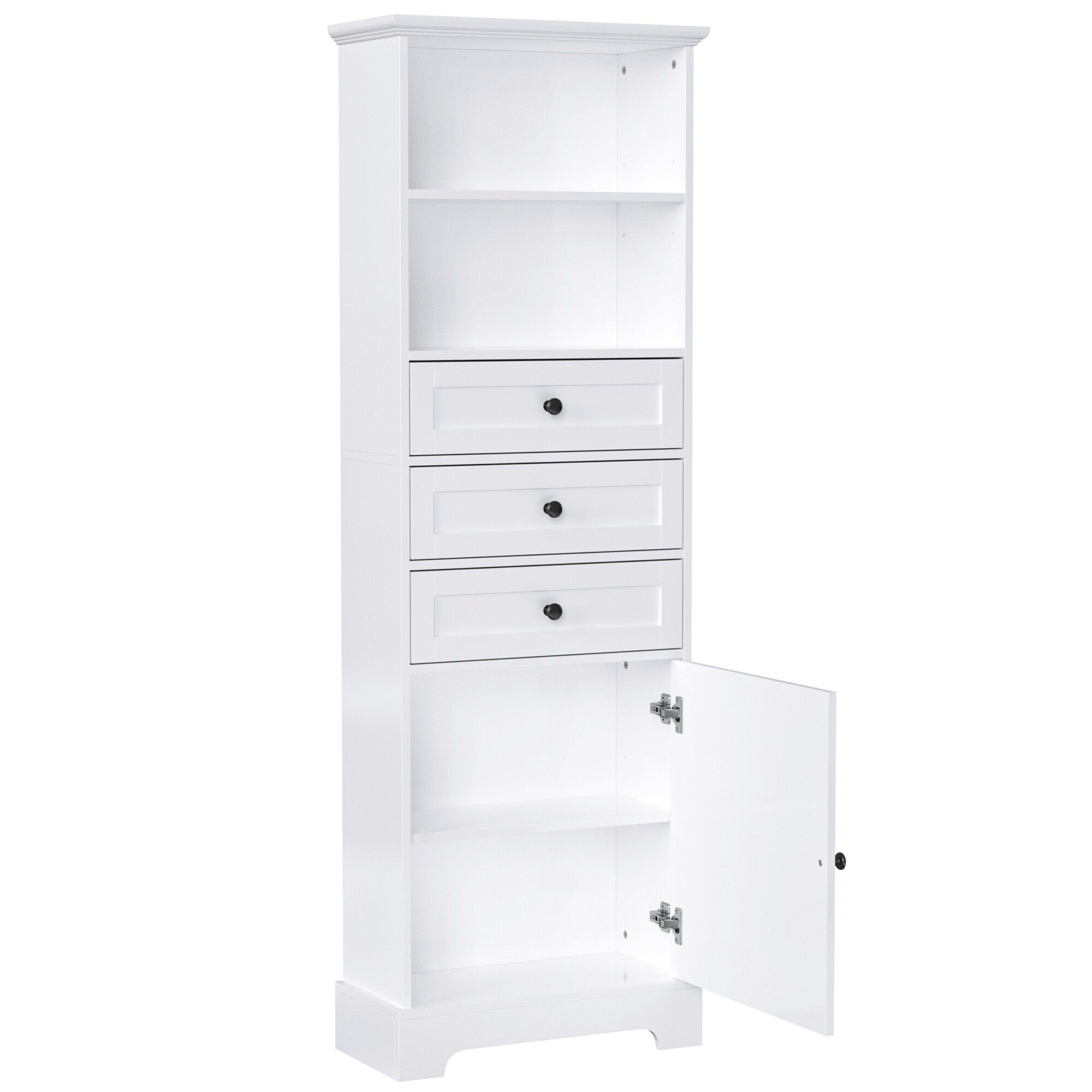 Gabinete de Almacenamiento Utilitario Blanco Independiente de MDF Siavonce de 22 pulgadas de ancho x 67.3 pulgadas de alto XH62453