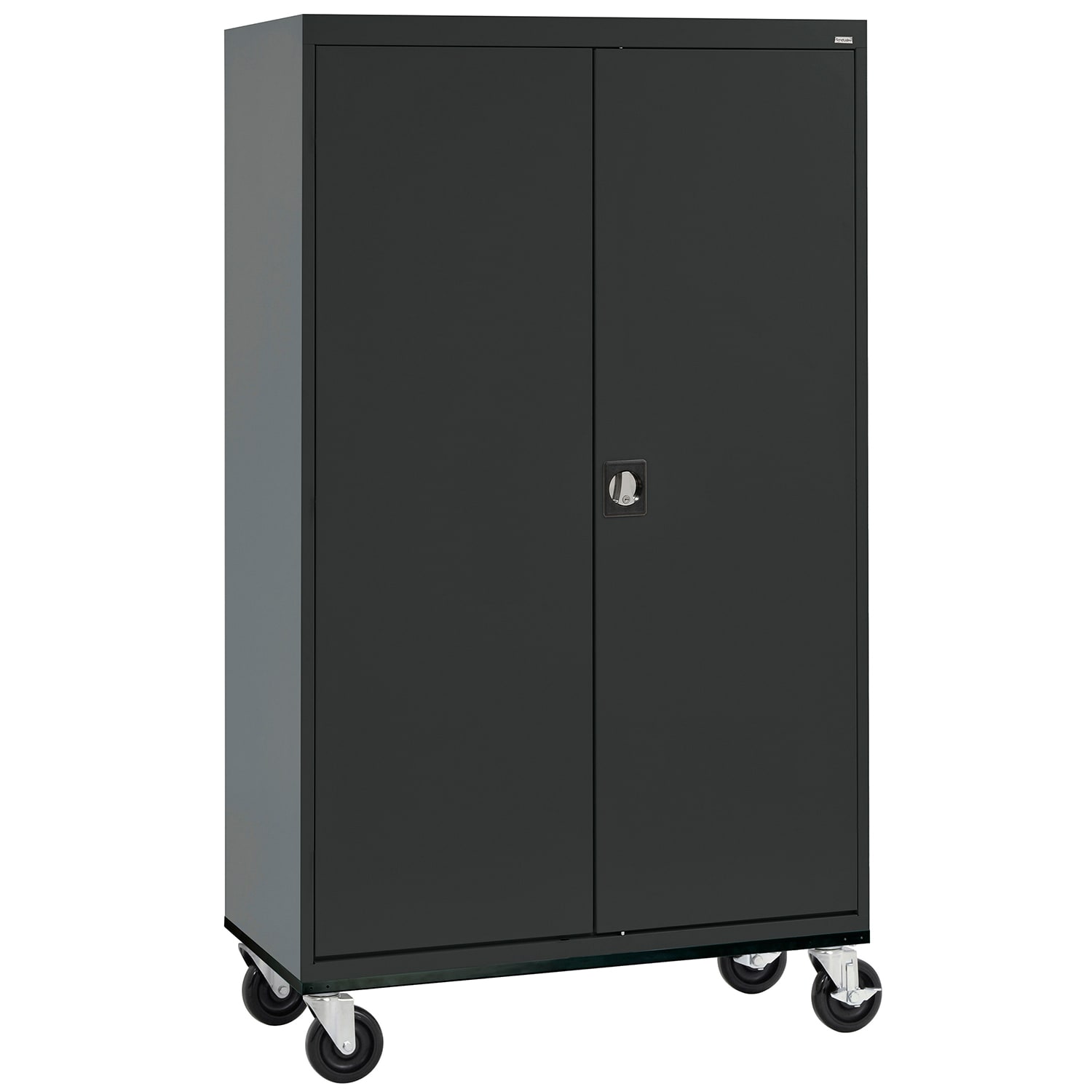 Gabinete de garaje de acero independiente en negro de 46 pulgadas de ancho x 78 pulgadas de alto x 24 pulgadas de profundidad Sandusky TAWR462472-09