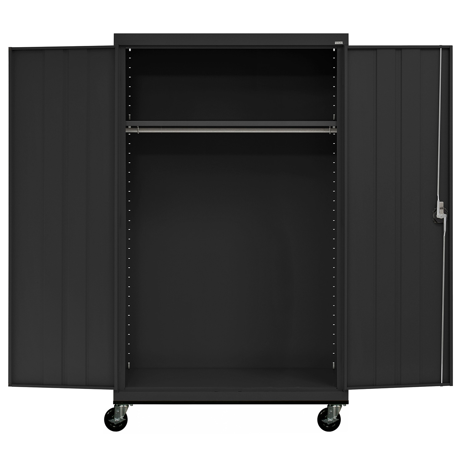 Gabinete de garaje de acero independiente en negro de 46 pulgadas de ancho x 78 pulgadas de alto x 24 pulgadas de profundidad Sandusky TAWR462472-09