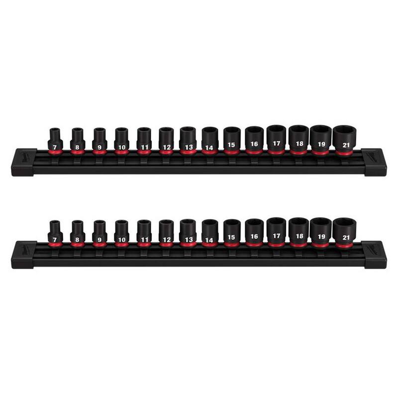 Juego de llaves de impacto métricas de 6 puntos de Milwaukee SHOCKWAVE de 3/8 pulg. (28 piezas) - 49-66-7007-49-66-7007