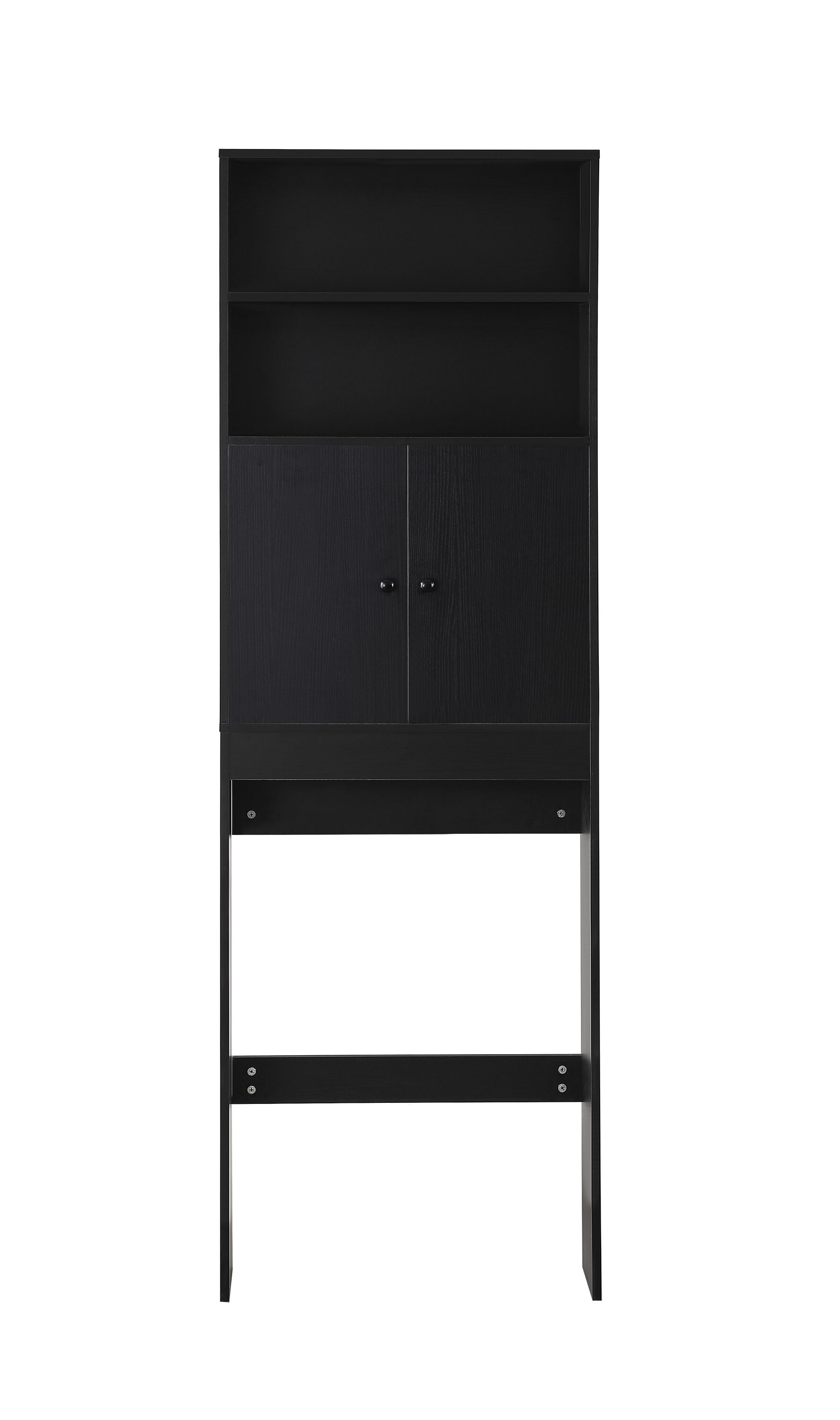 Gabinete de almacenamiento utilitario independiente de MDF negro ZAKLOOP 7.87 pulg. de ancho x 76.77 pulg. de alto WU72947