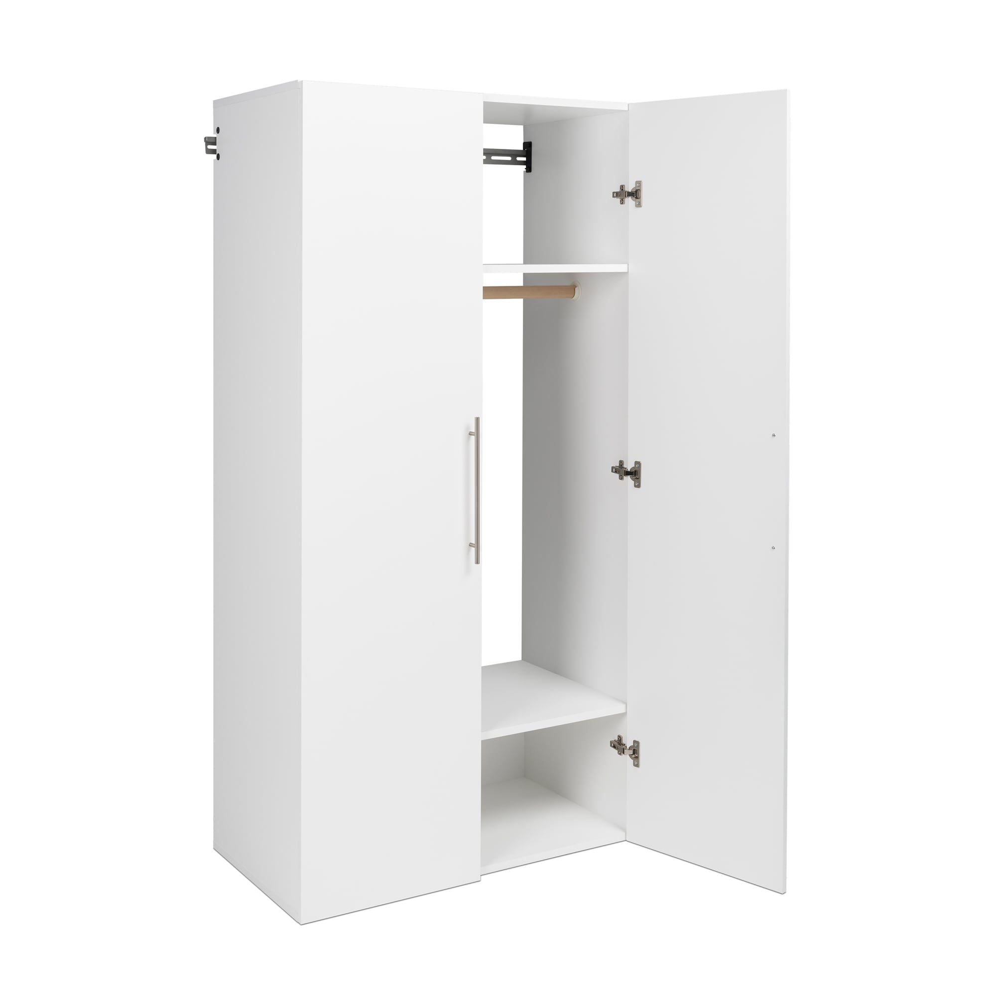 Gabinete de almacenamiento utilitario de montaje en pared blanco Prepac HangUps de 36 pulgadas de ancho x 72 pulgadas de alto en compuesto de madera WSWW-0710-2K