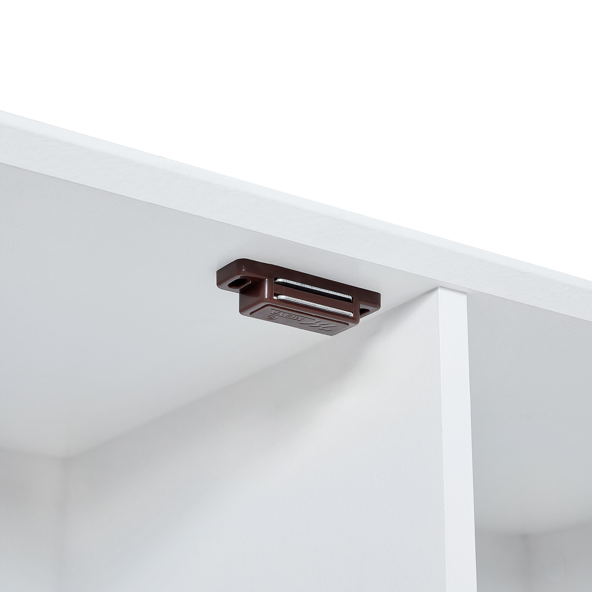 Gabinete de Almacenamiento Utilitario blanco de MDF Siavonce de 16 pulgadas de ancho x 62 pulgadas de alto, para montaje en pared o de pie.