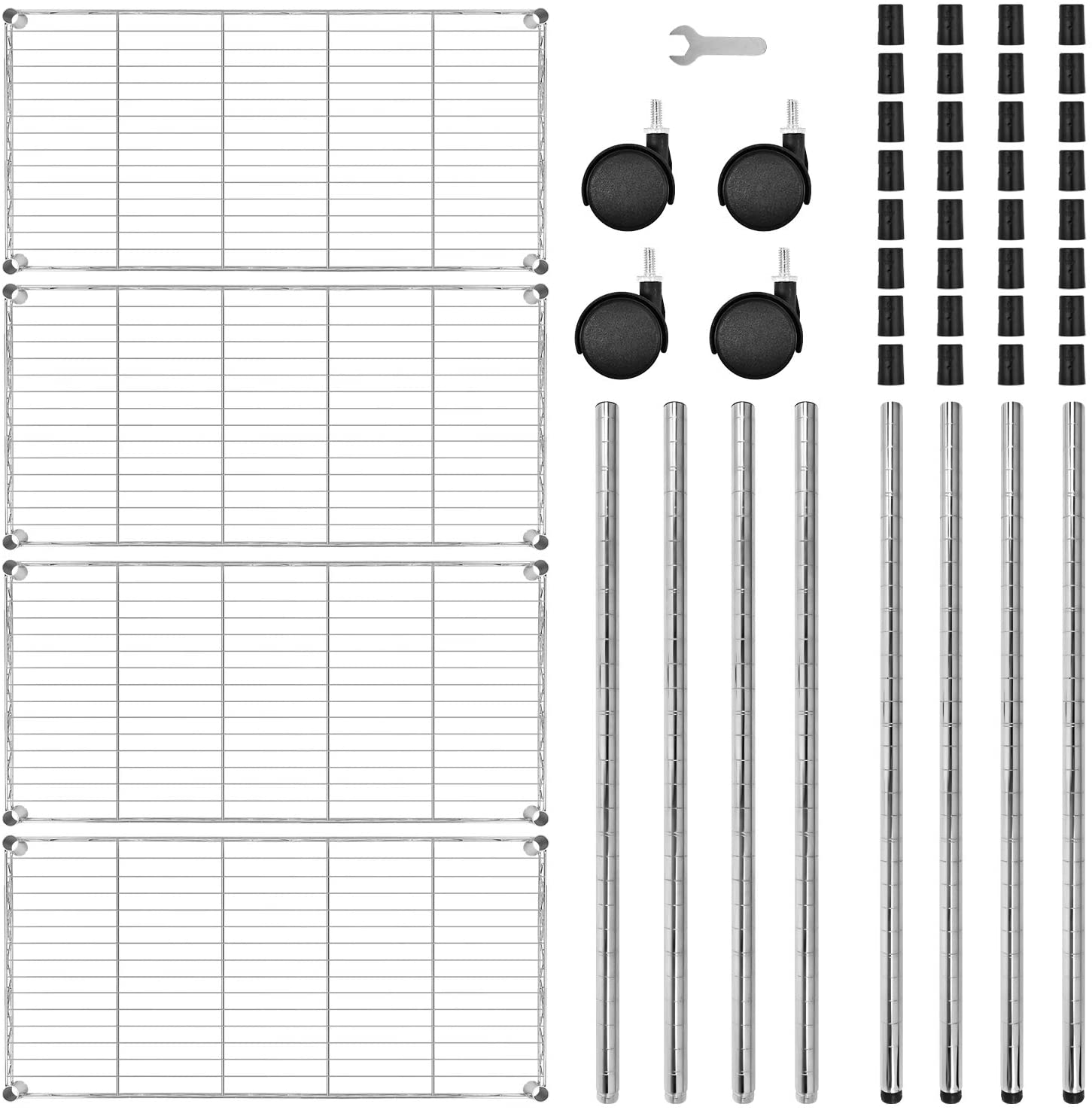 Sistema de almacenamiento para garaje de acero cromado LTMATE 35.42 pulgadas de ancho x 17.7 pulgadas de profundidad LSHKSHLF35186104C