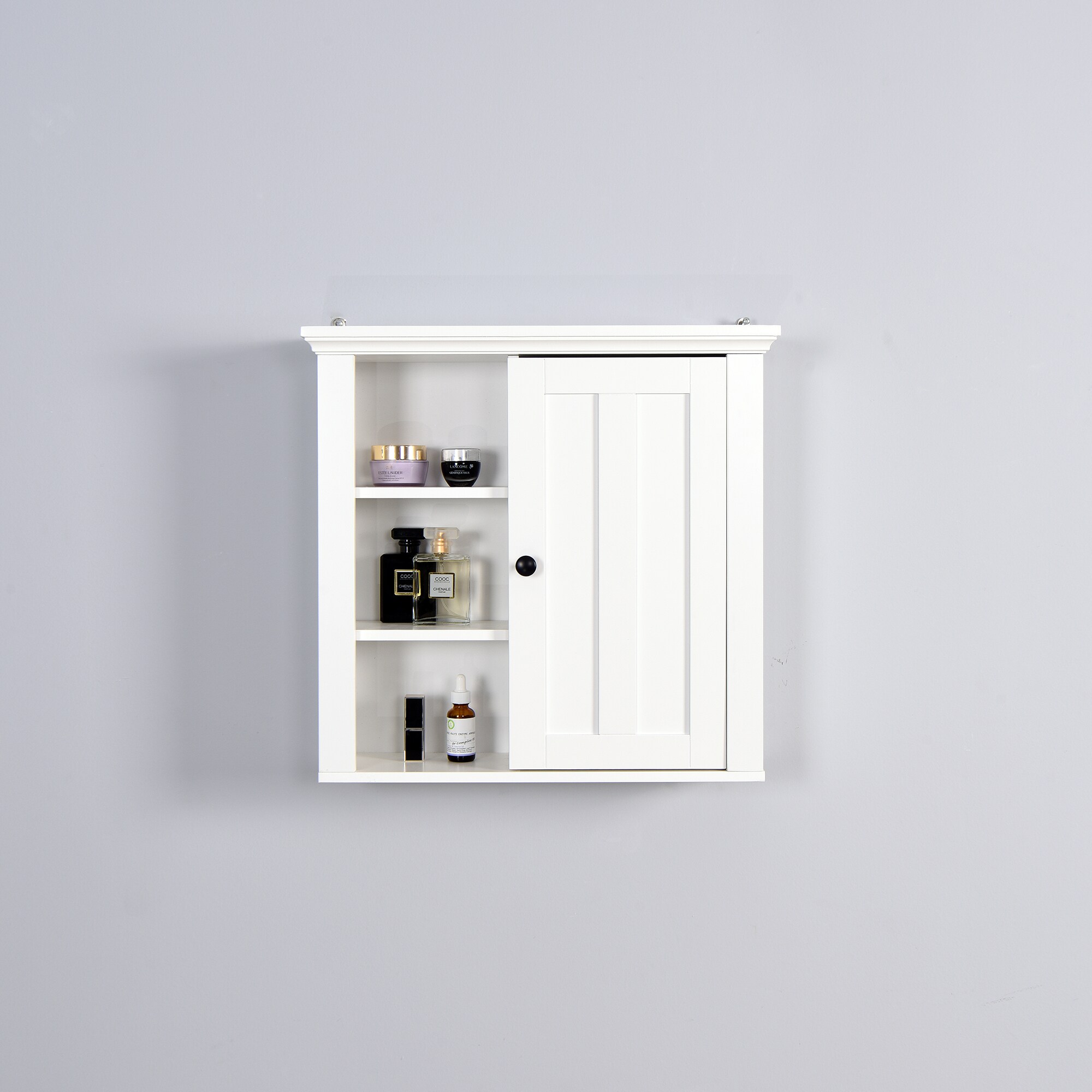 Gabinete de almacenamiento de utilidad montado en la pared blanco de MDF de 5.71 pulgadas de ancho x 20 pulgadas de alto ZAKLOOP WU07091862