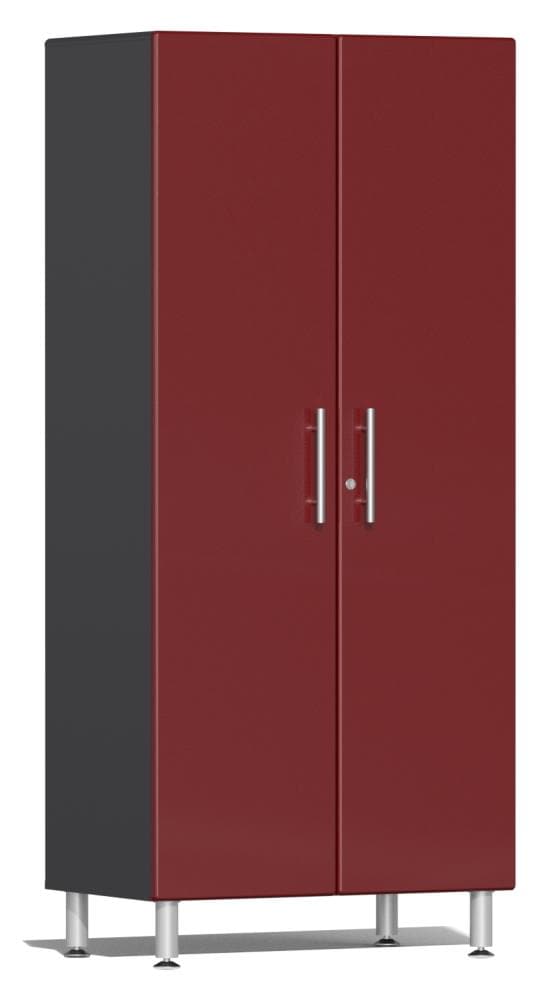 Gabinete para garaje independiente de madera compuesta Ulti-MATE Garage de 35.5 pulgadas de ancho x 80 pulgadas de alto x 21 pulgadas de profundidad en rojo UG21006R