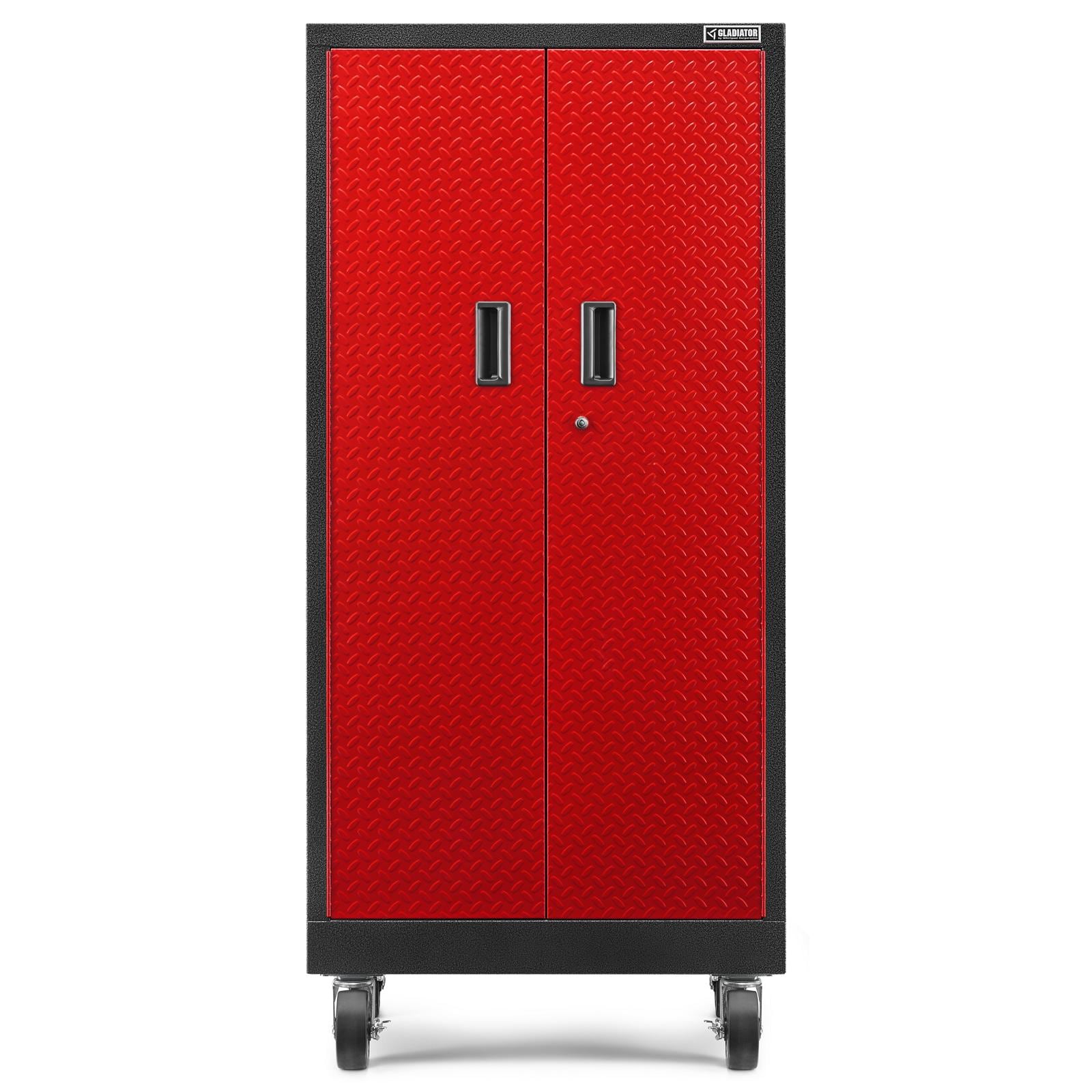 Gabinete de Garaje de Acero Independiente Gladiator Premier Wall GearBox de 30 pulgadas de ancho x 65.25 pulgadas de alto x 18 pulgadas de profundidad en color rojo GATL302DKR