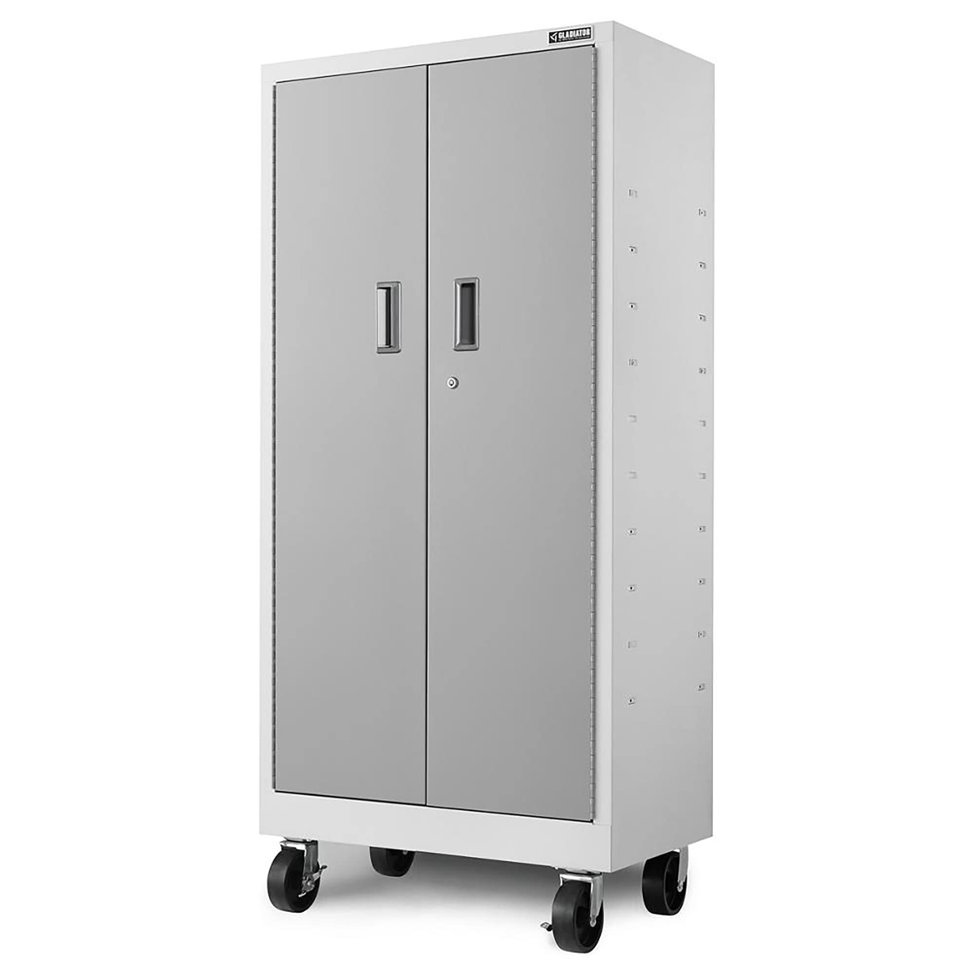 Gabinete de Garaje de Acero Gris Autosoportado Gladiator Premier Wall GearBox de 30 pulgadas de ancho x 65.25 pulgadas de alto x 18 pulgadas de profundidad