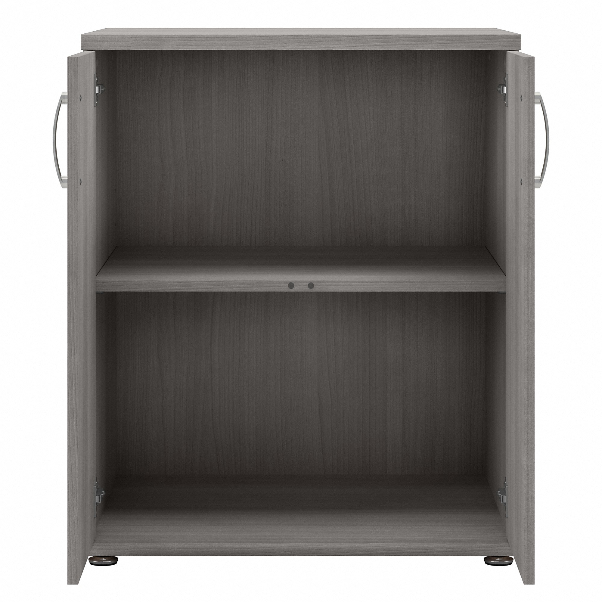 Gabinete de almacenamiento utilitario independiente de madera compuesta gris platino de 28.3464 pulgadas de ancho x 33.9763 pulgadas de alto de Bush Business Furniture