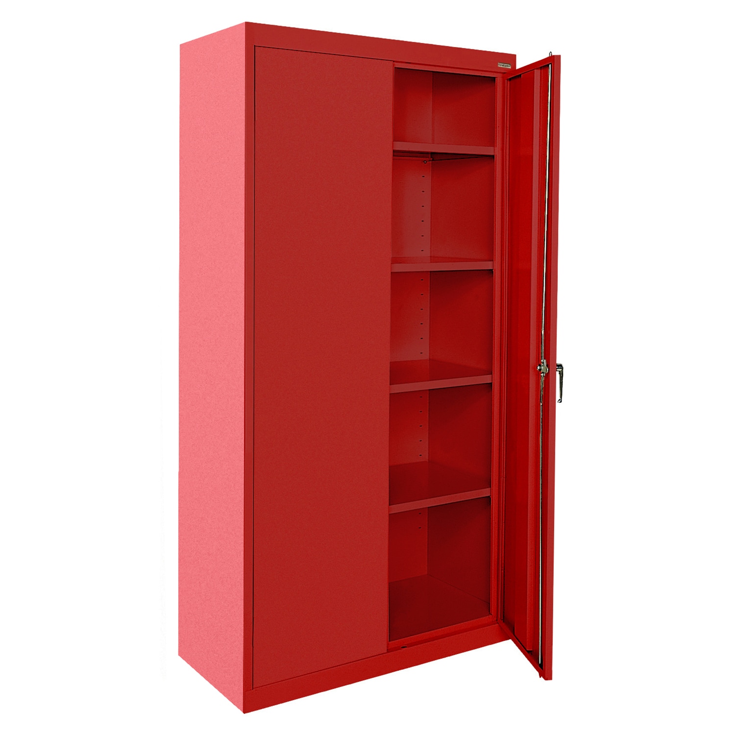 Gabinete de garaje de acero independiente en rojo de 36 pulgadas de ancho x 72 pulgadas de alto x 18 pulgadas de profundidad Sandusky CA41361872-01