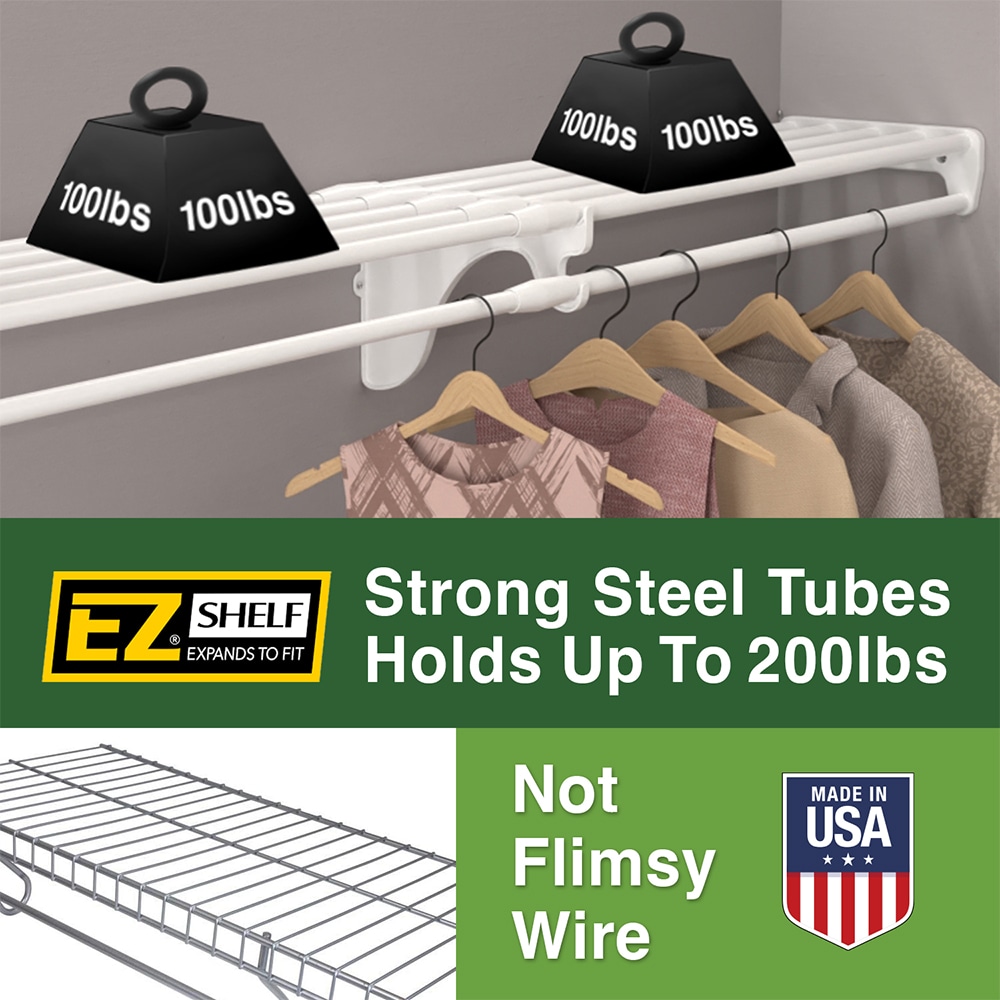 Sistema de almacenamiento para garaje de acero EZ Shelf de 150 pulgadas de ancho x 12 pulgadas de profundidad - color plateado EZS-G-S72S-2
