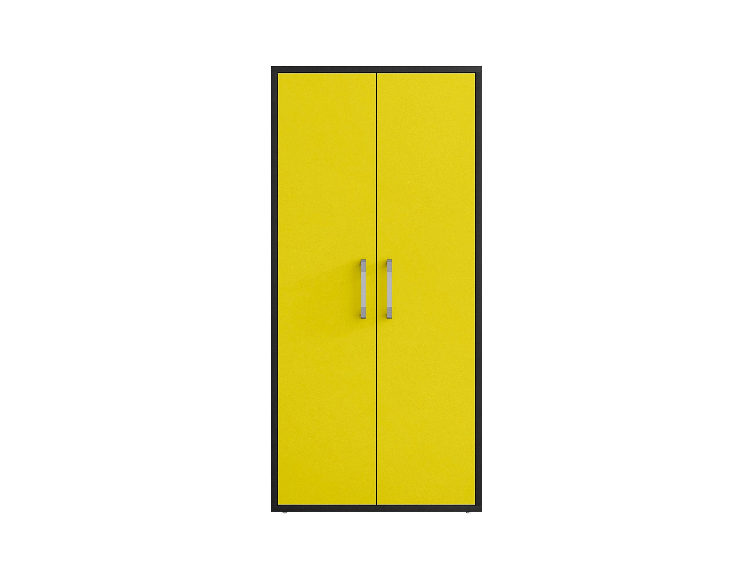 Gabinete de garaje independiente de madera compuesta en amarillo Eiffel de Manhattan Comfort de 35.43 pulgadas de ancho x 73.43 pulgadas de alto x 17.72 pulgadas de profundidad
