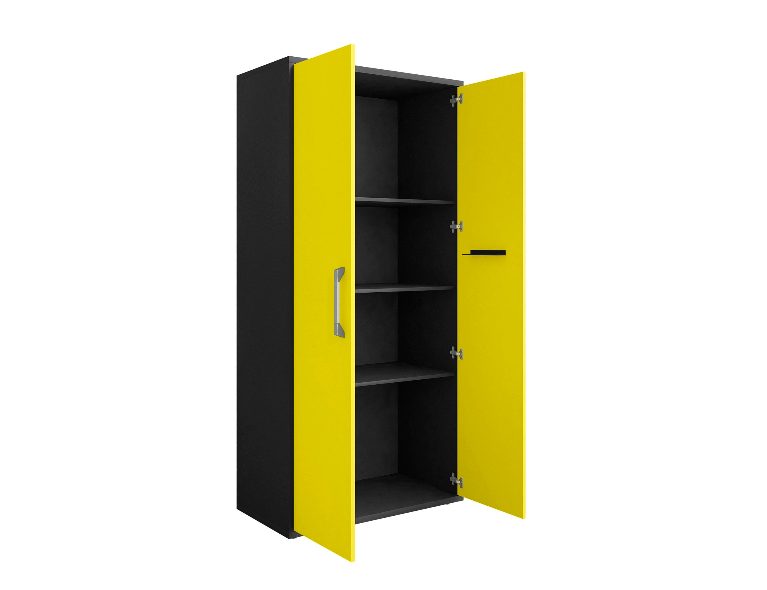 Gabinete de garaje independiente de madera compuesta en amarillo Eiffel de Manhattan Comfort de 35.43 pulgadas de ancho x 73.43 pulgadas de alto x 17.72 pulgadas de profundidad