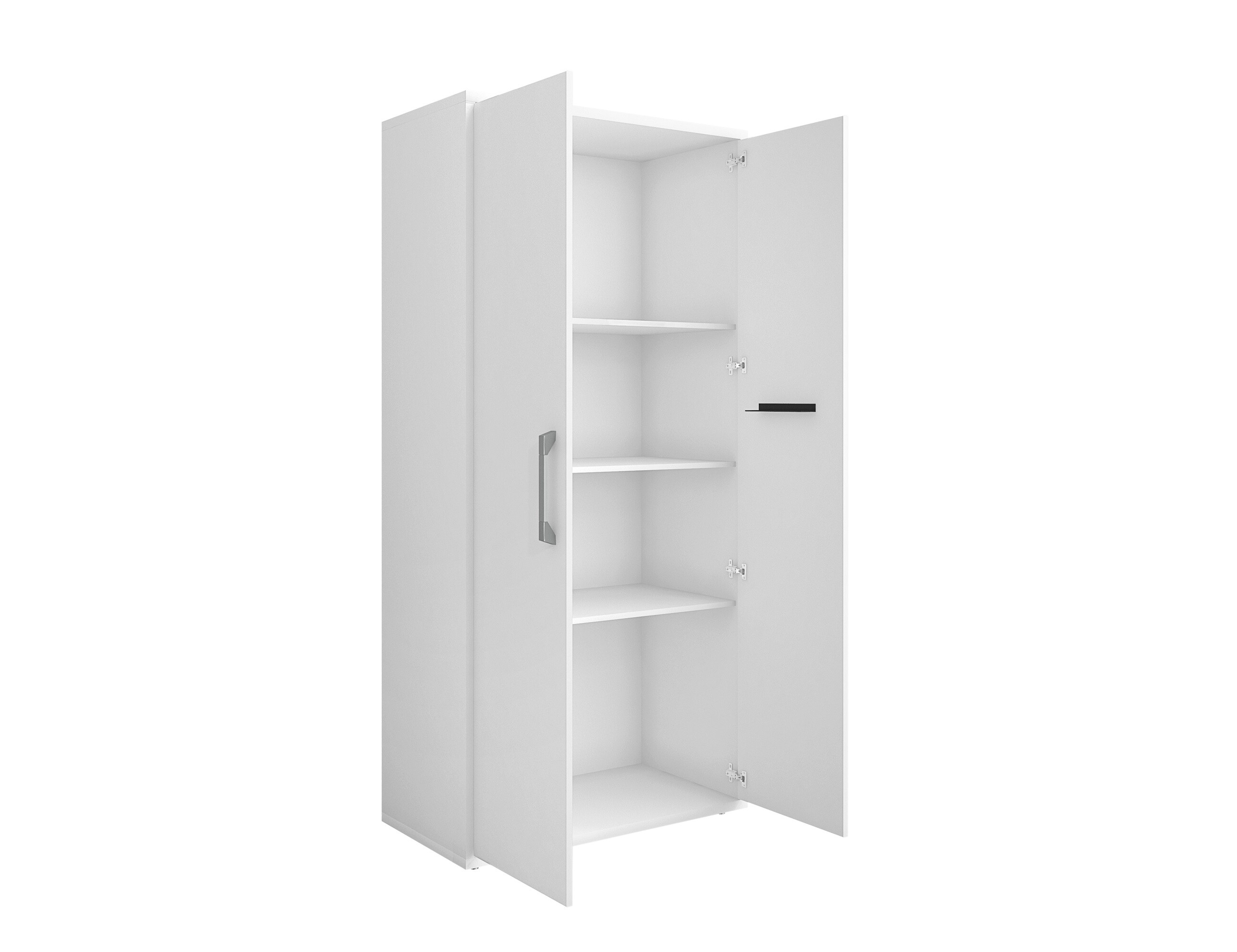 Gabinete de garaje independiente de madera compuesta en blanco de Manhattan Comfort Eiffel de 35.43 pulgadas de ancho x 73.43 pulgadas de alto x 17.72 pulgadas de profundidad