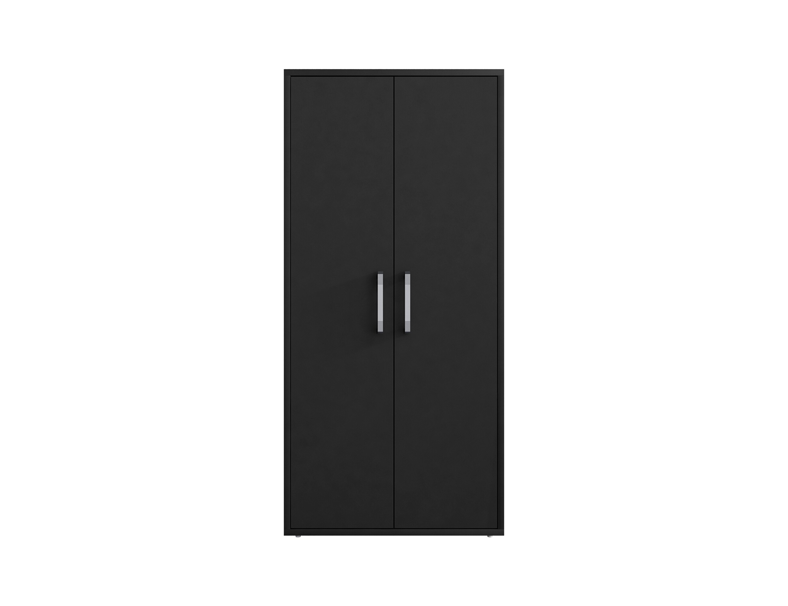 Gabinete de Garage de Madera Compuesta Autosoportante Manhattan Comfort Eiffel 35.43 pulgadas de ancho x 73.43 pulgadas de alto x 17.72 pulgadas de profundidad en color negro 250BMC8